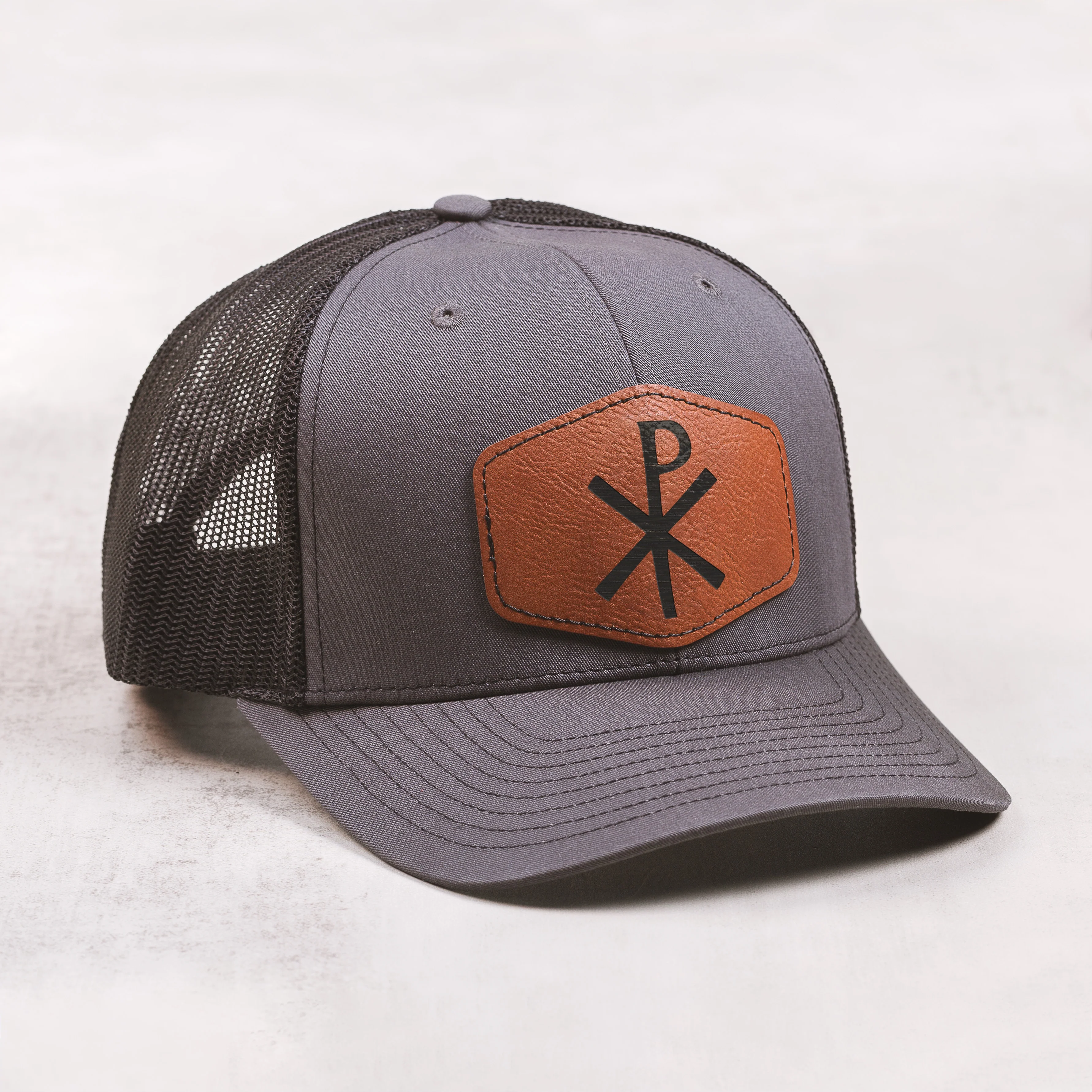 Chi Rho Leather Patch Ball Cap