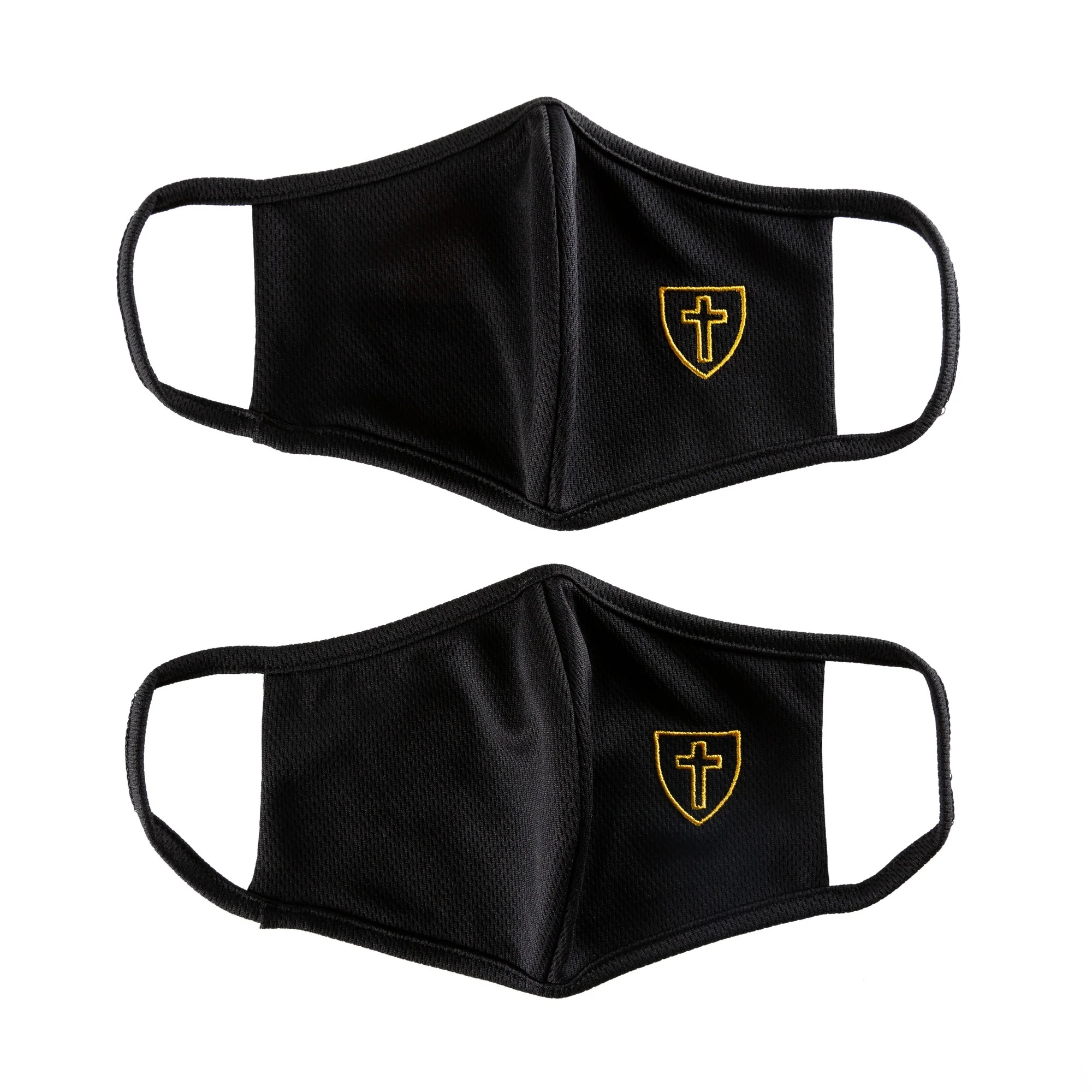 Children's Face Mask with Cross, Black (Pack of 2)
