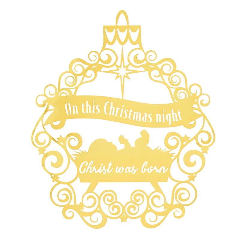 Christ in the Manger Bright Brass Ornament