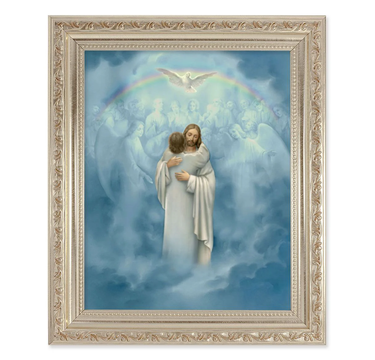 Christ Welcoming Home Antique Silver Framed Art