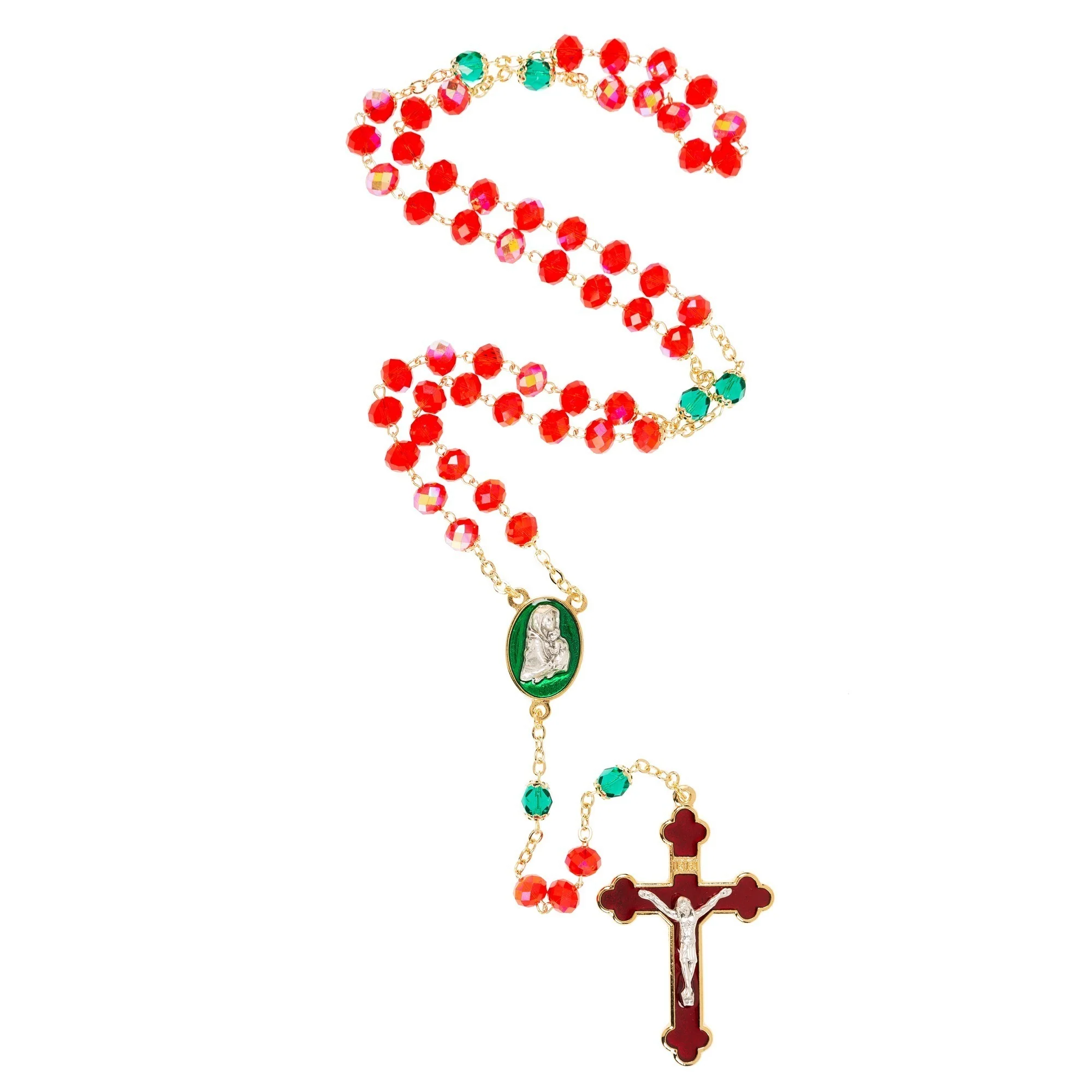Christmas Poinsettia Rosary & Personalized Box - Gift Set - Image 2