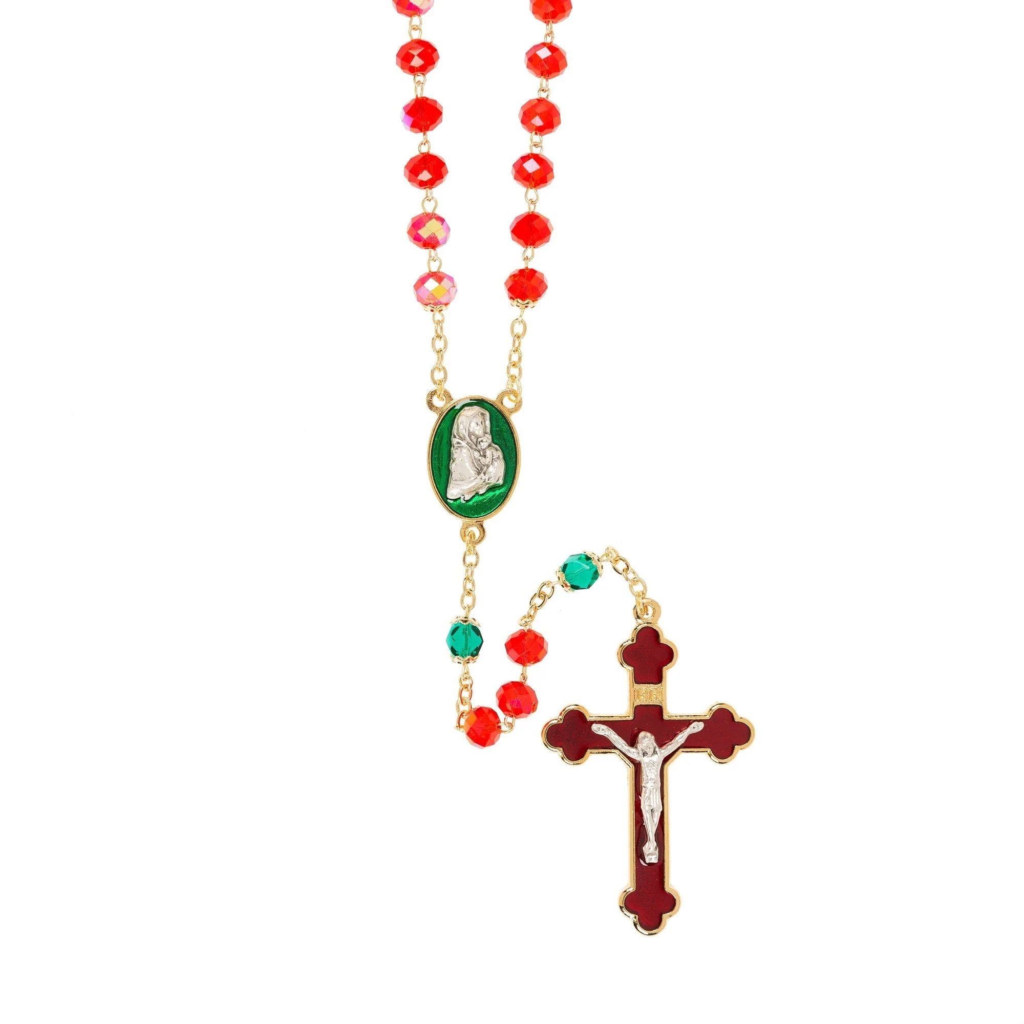 Christmas Poinsettia Rosary & Personalized Box - Gift Set - Image 4