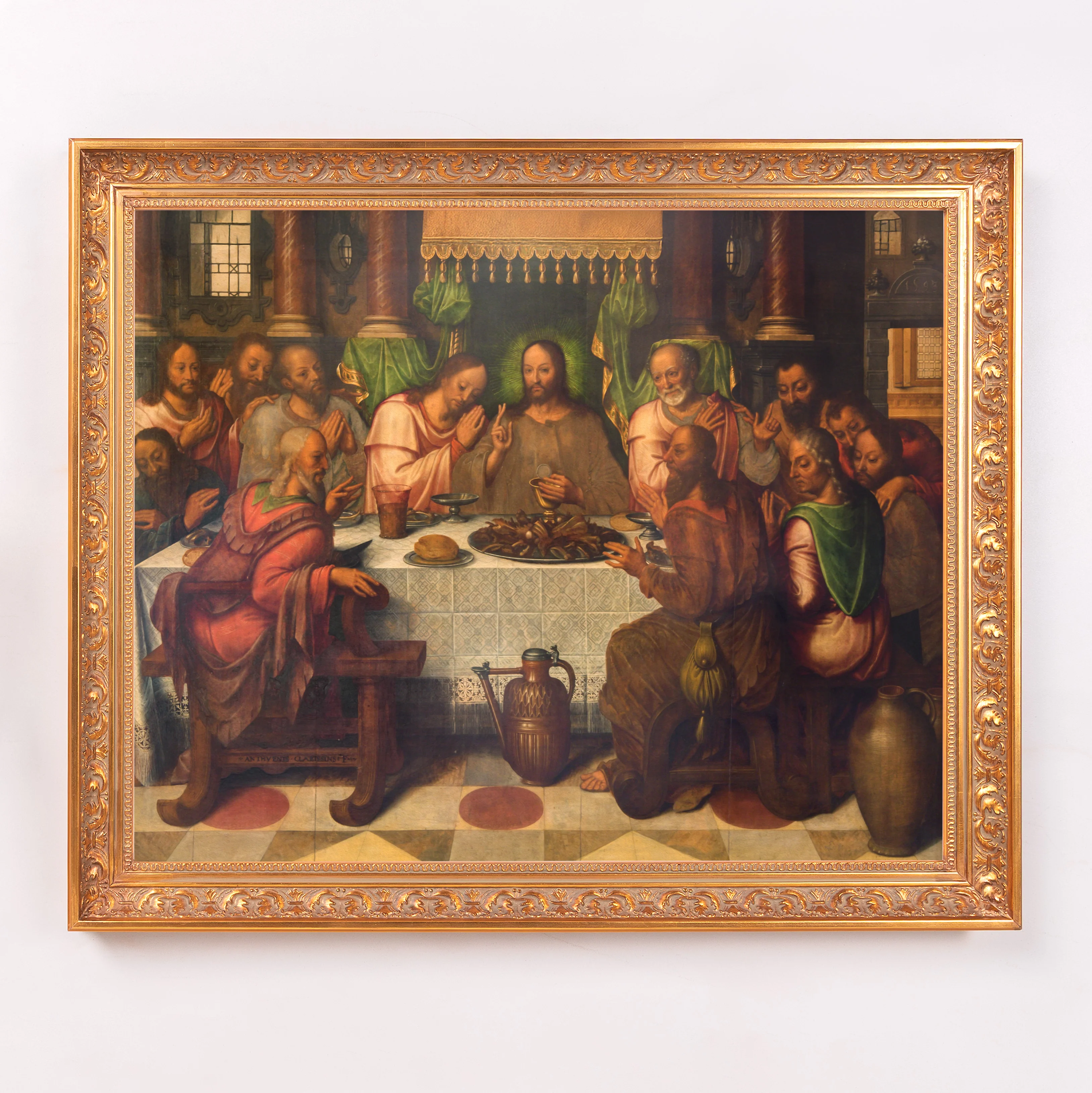 Clacius' The Last Supper Framed Canvas - Sacred Signature Collection