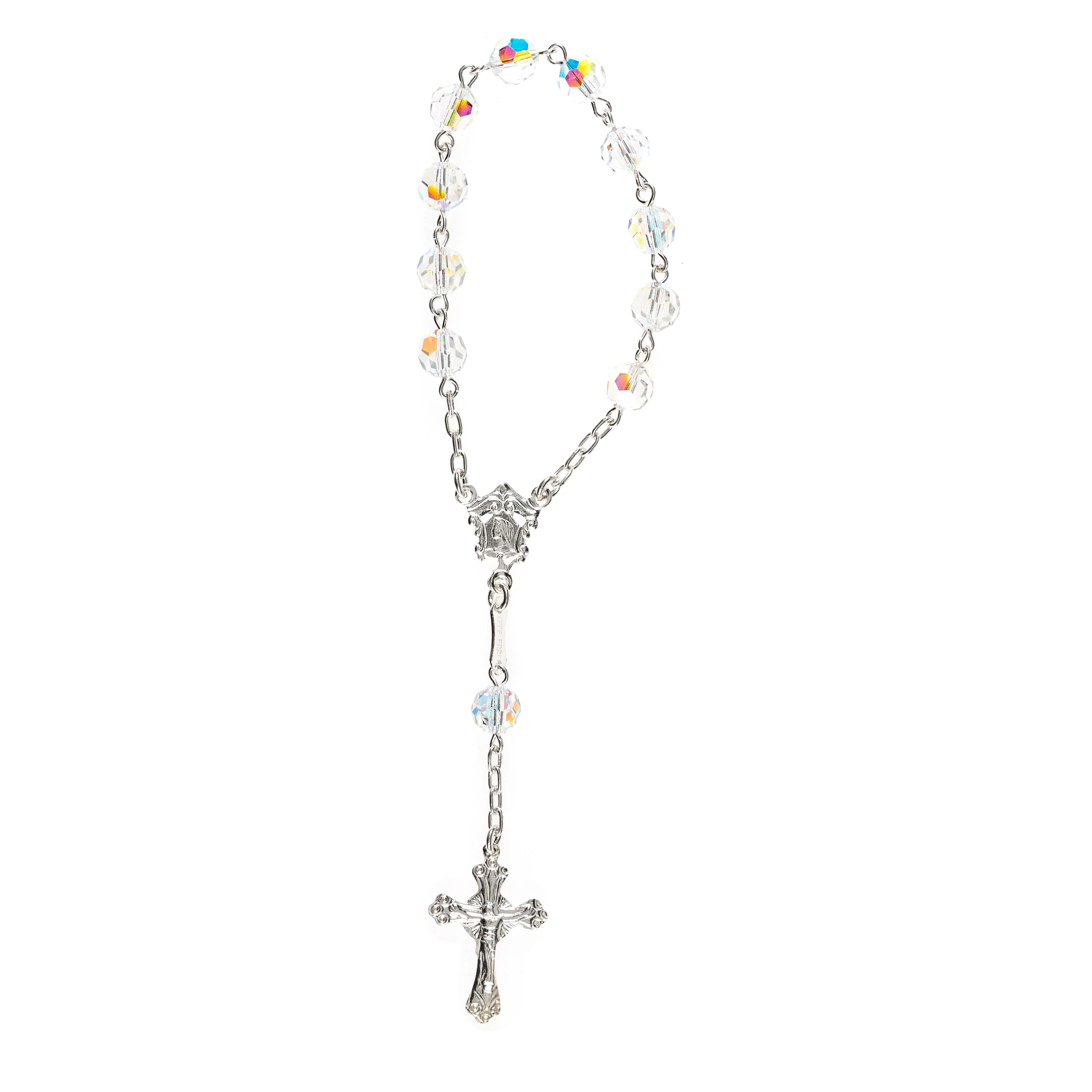 Clear Swarovski Crystal & Sterling Decade Rosary - Image 2