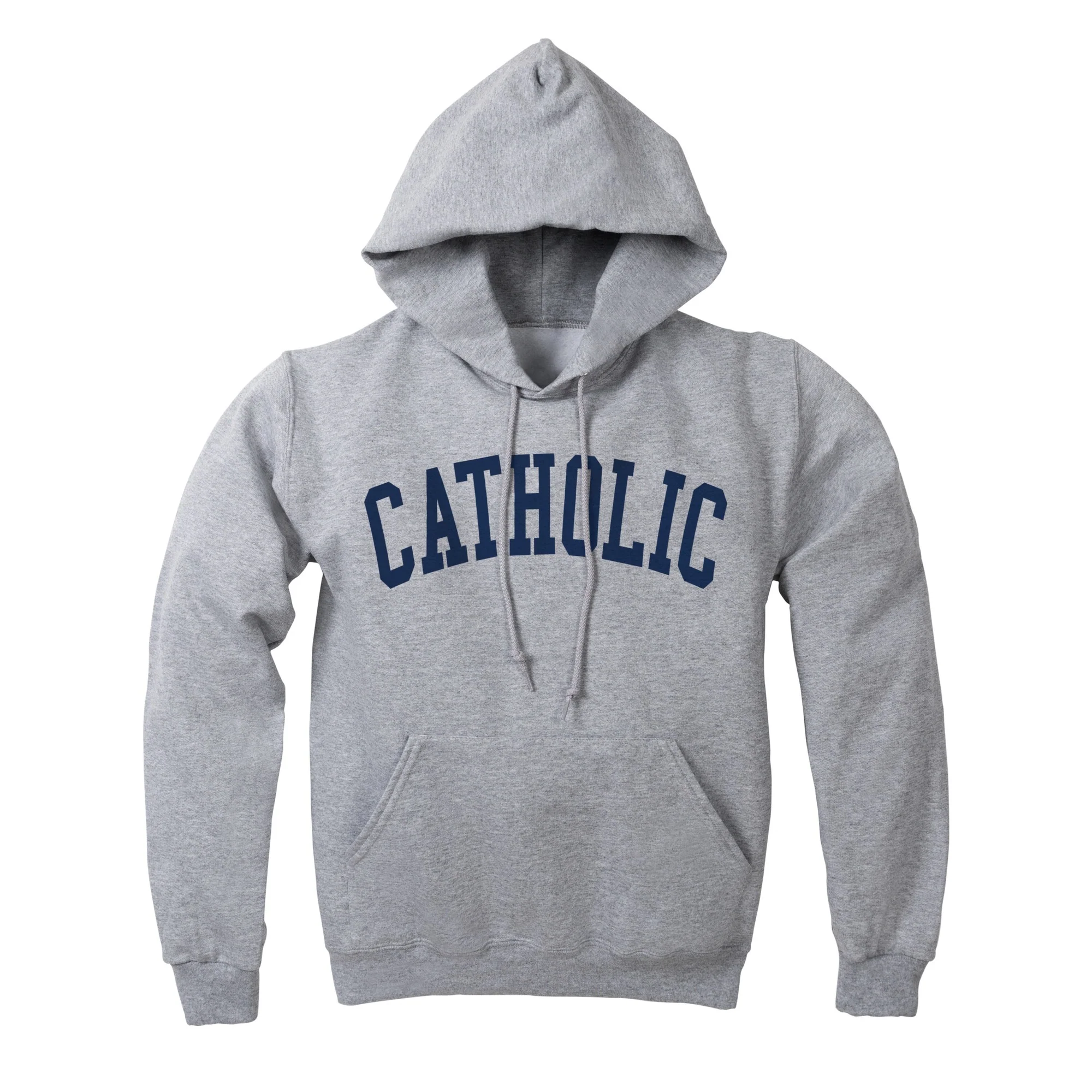 Collegiate Catholic Grey Hooded Sweatshirt - Image 3