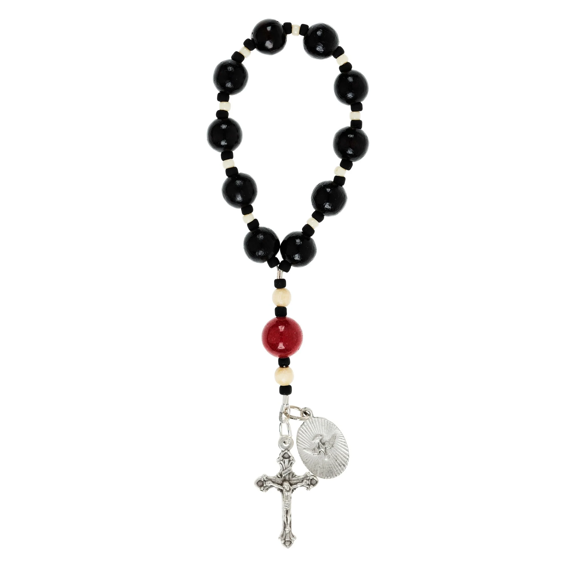 Confirmation Black Wood Decade Rosary with Prayer Card - Image 2