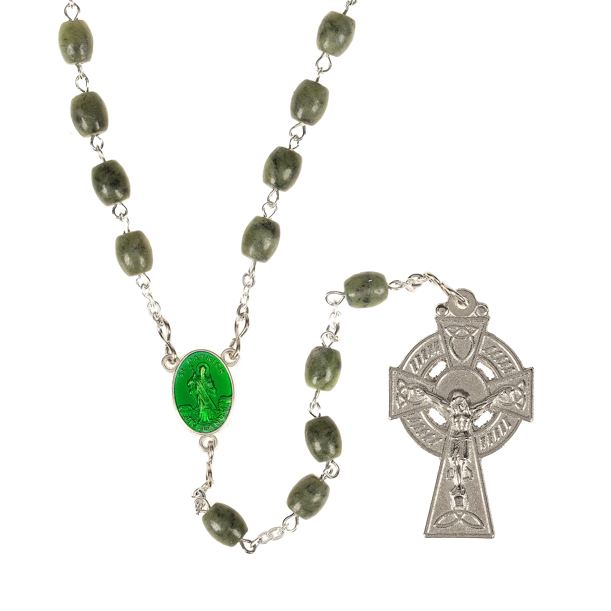 Connemara Marble Oval Bead Rosary - Image 2