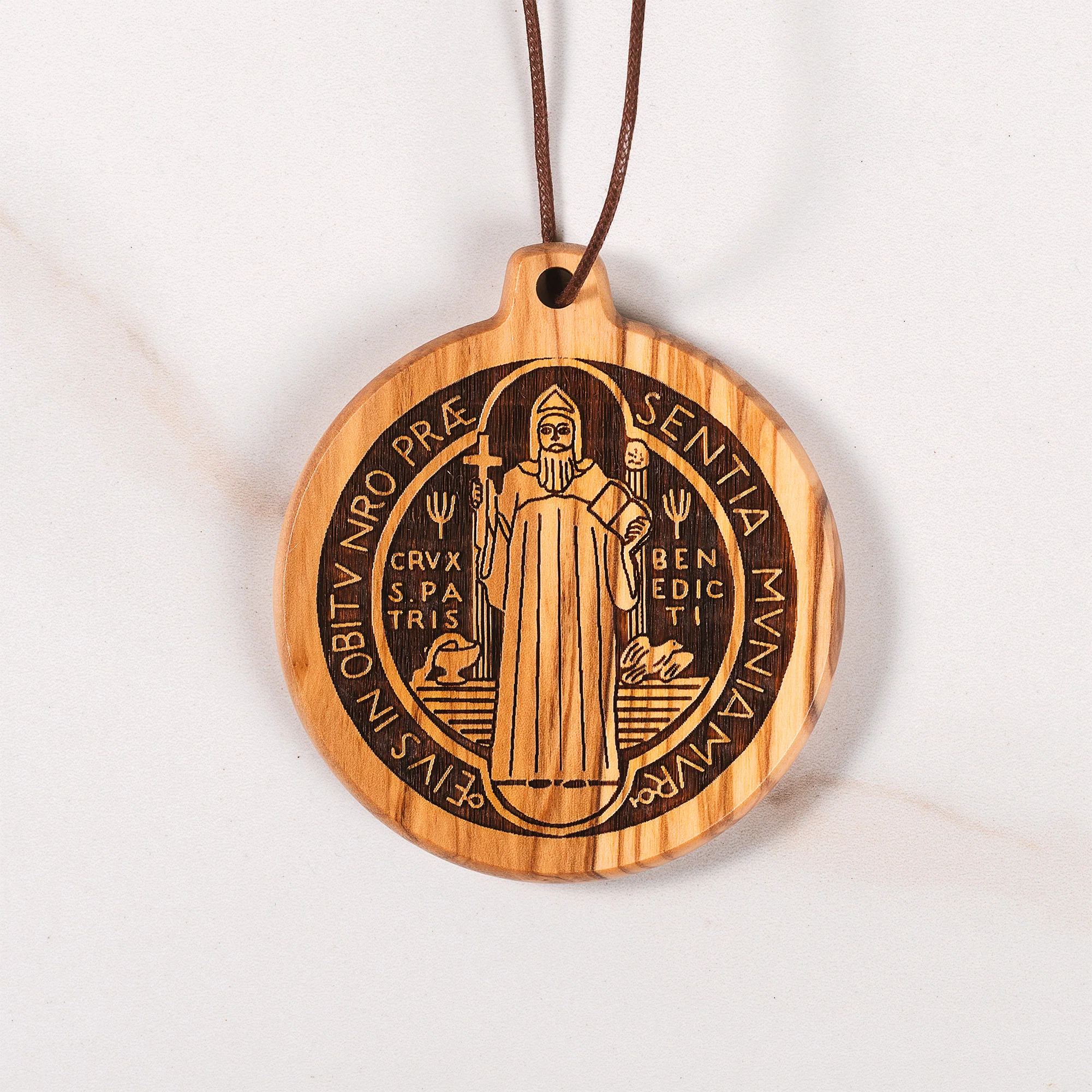 Olive Wood St. Benedict Medal Home Blessing