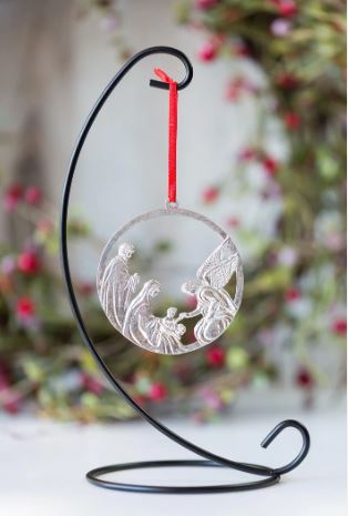 Cutout Nativity Pewter Ornament