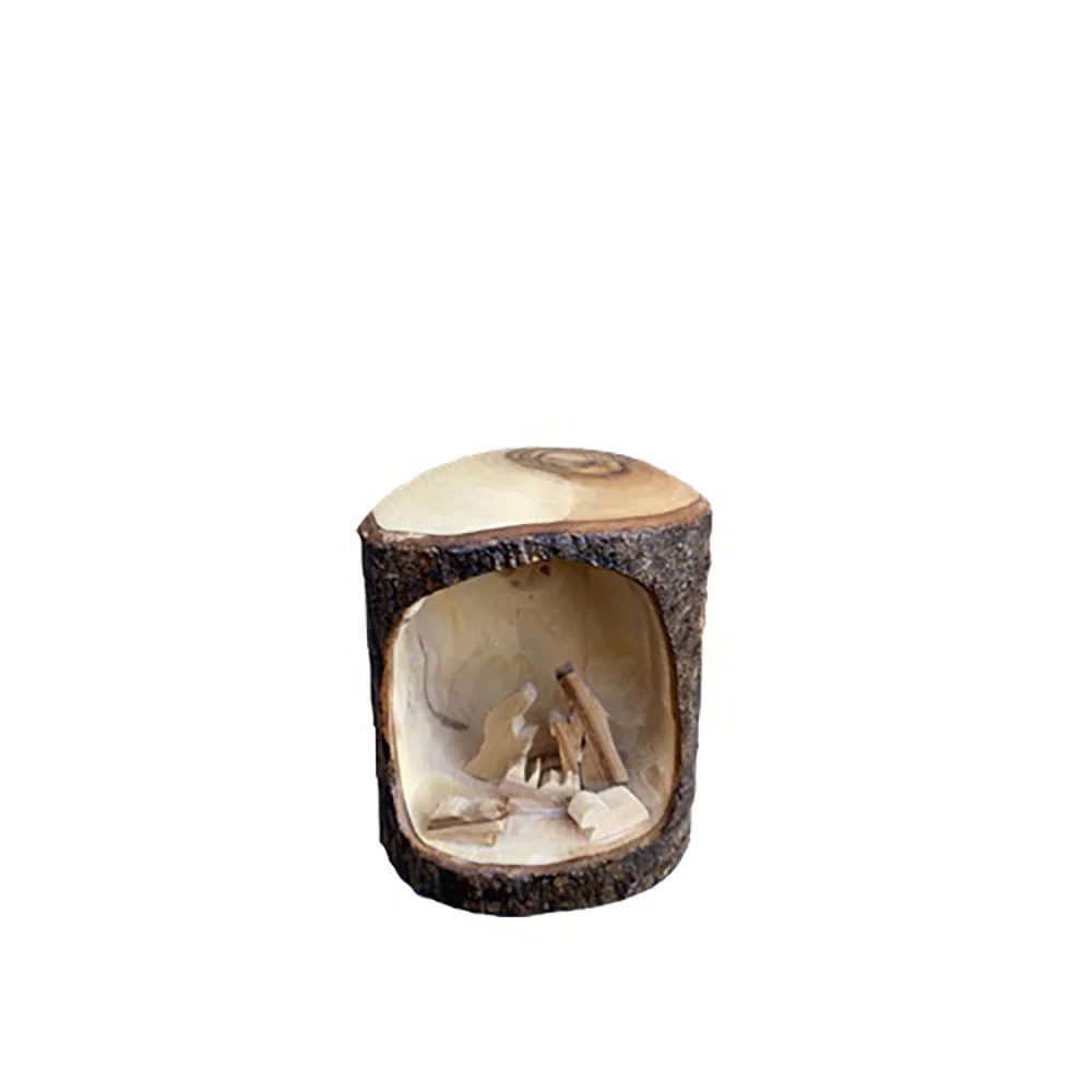Dark Olive Wood Nativity Grotto - 3.5" x 3" - Image 3