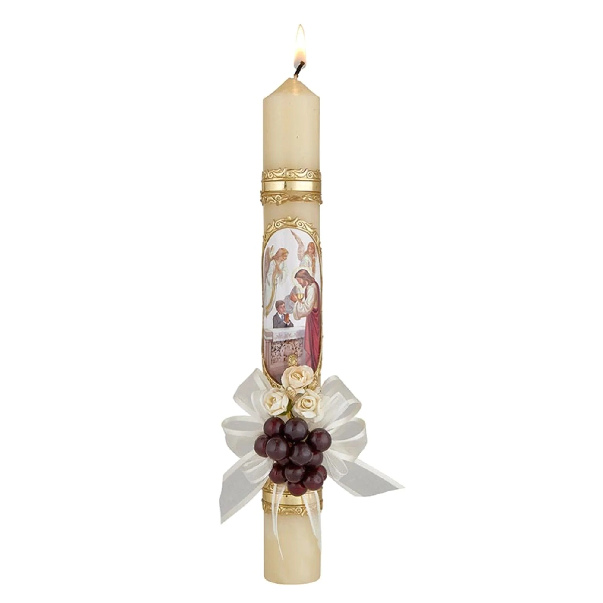 Decorated First Communion Candle for Boy - Pack of 4