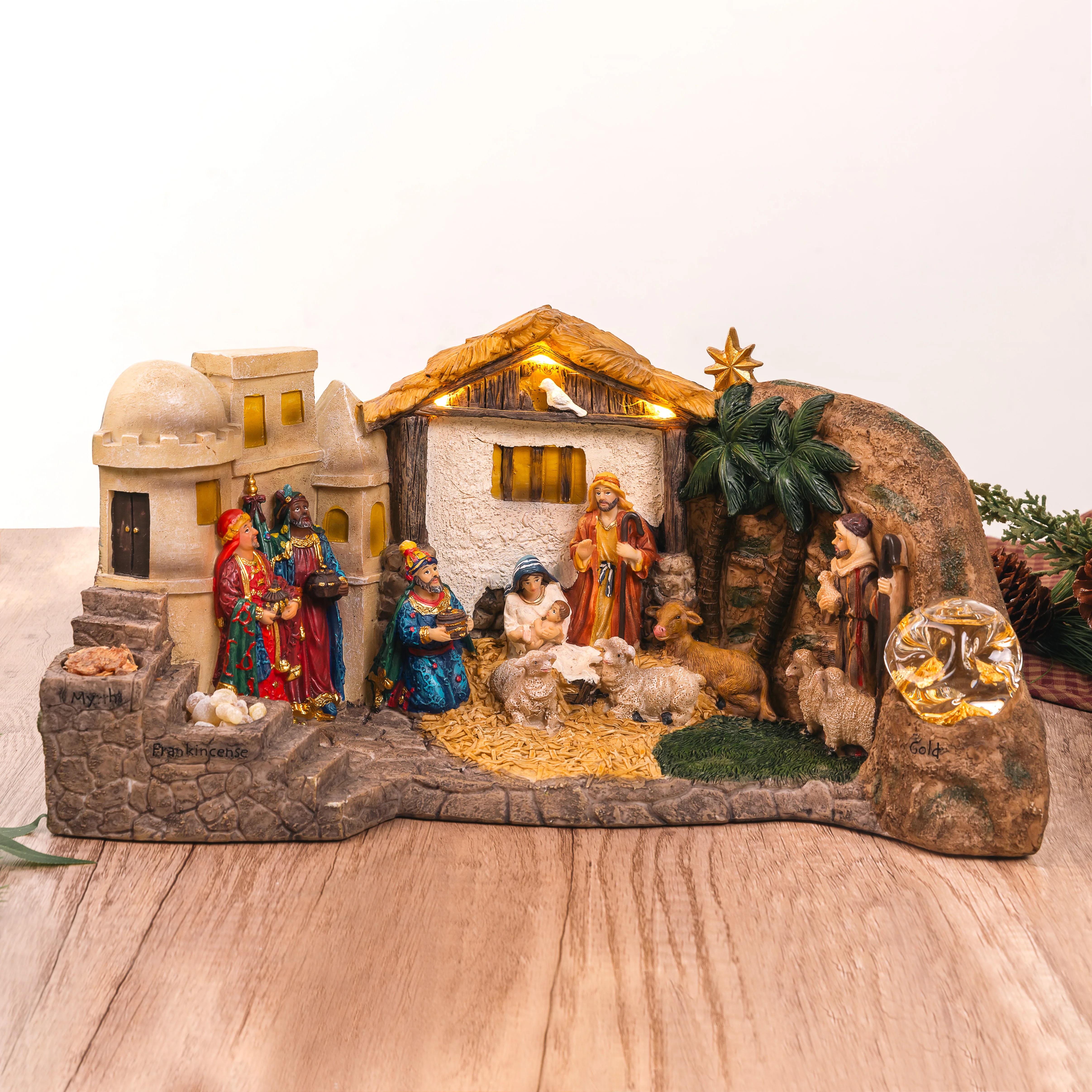 Deluxe Lighted Panorama Nativity Scene - Image 2