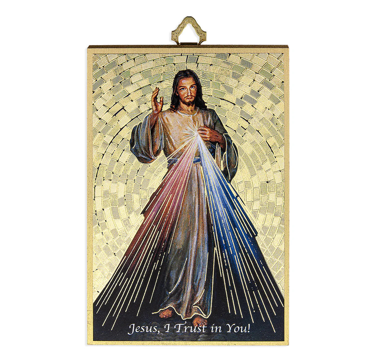 Divine Mercy Gold Foil Mosaic Plaque - Multiple Sizes - Image 3