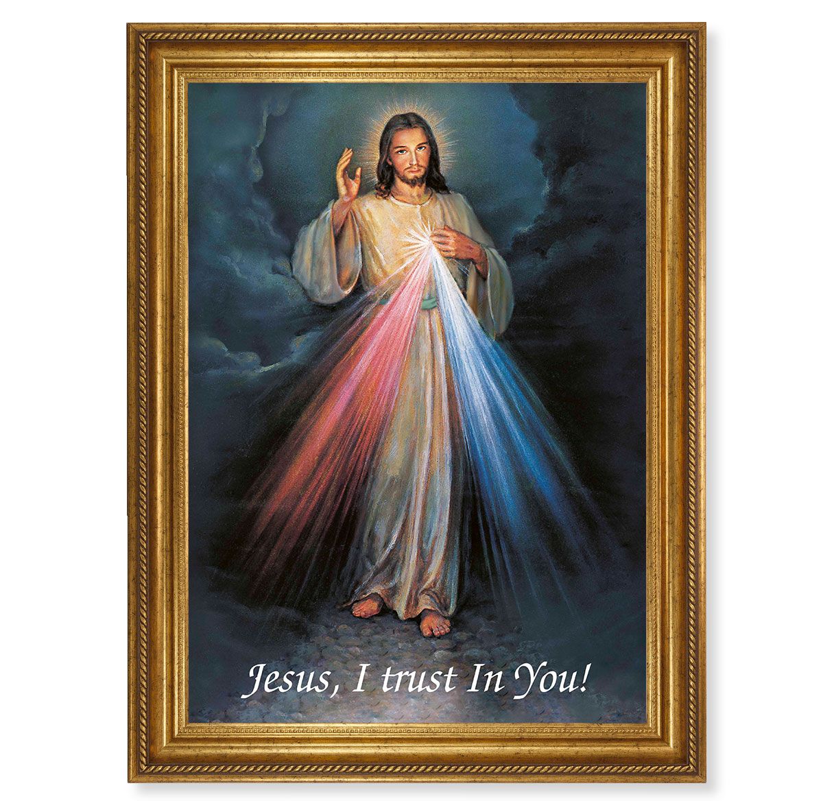 Divine Mercy Gold Stamped Frame Print