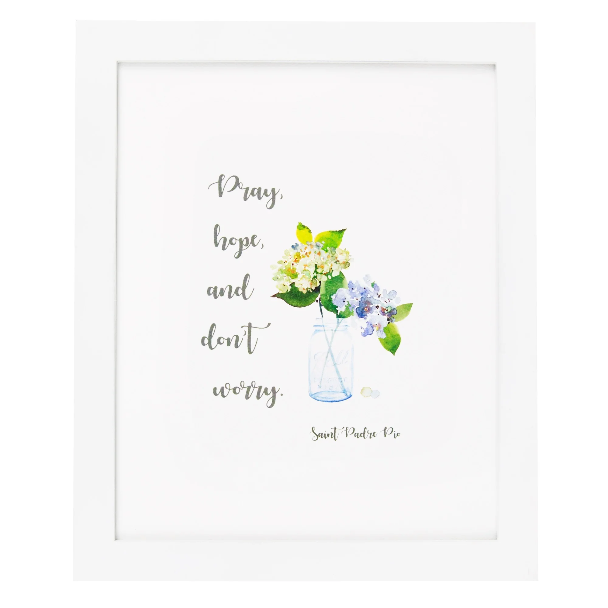 Don't Worry Padre Pio Watercolor Print - Image 2