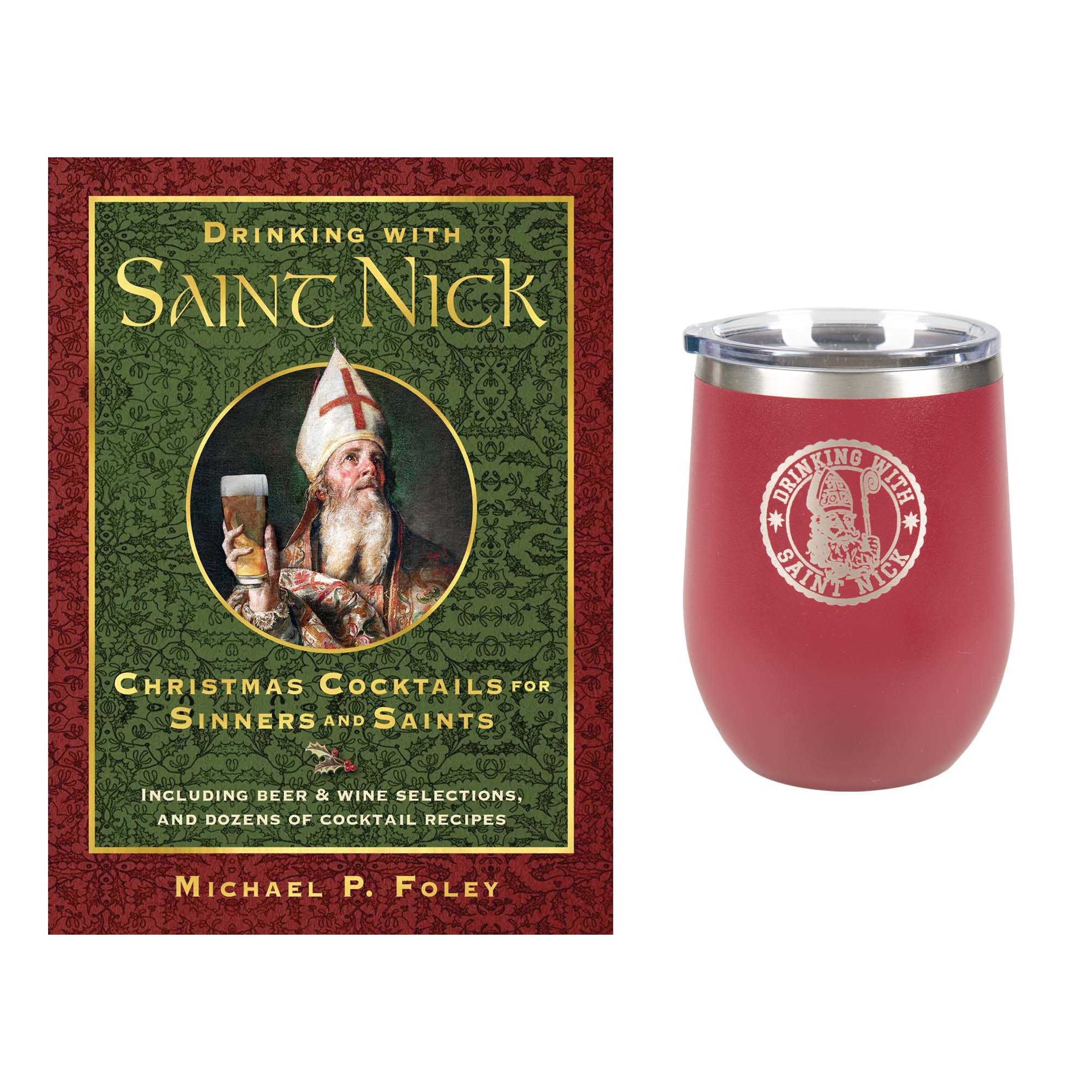 Drink with St. Nicholas Wine Tumbler & Book Set - Image 2
