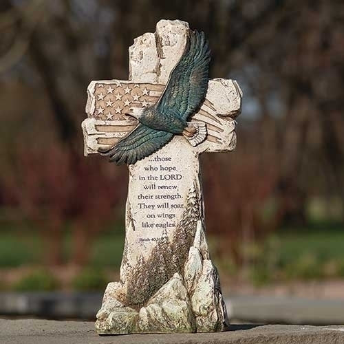 Eagles Wings Garden Cross