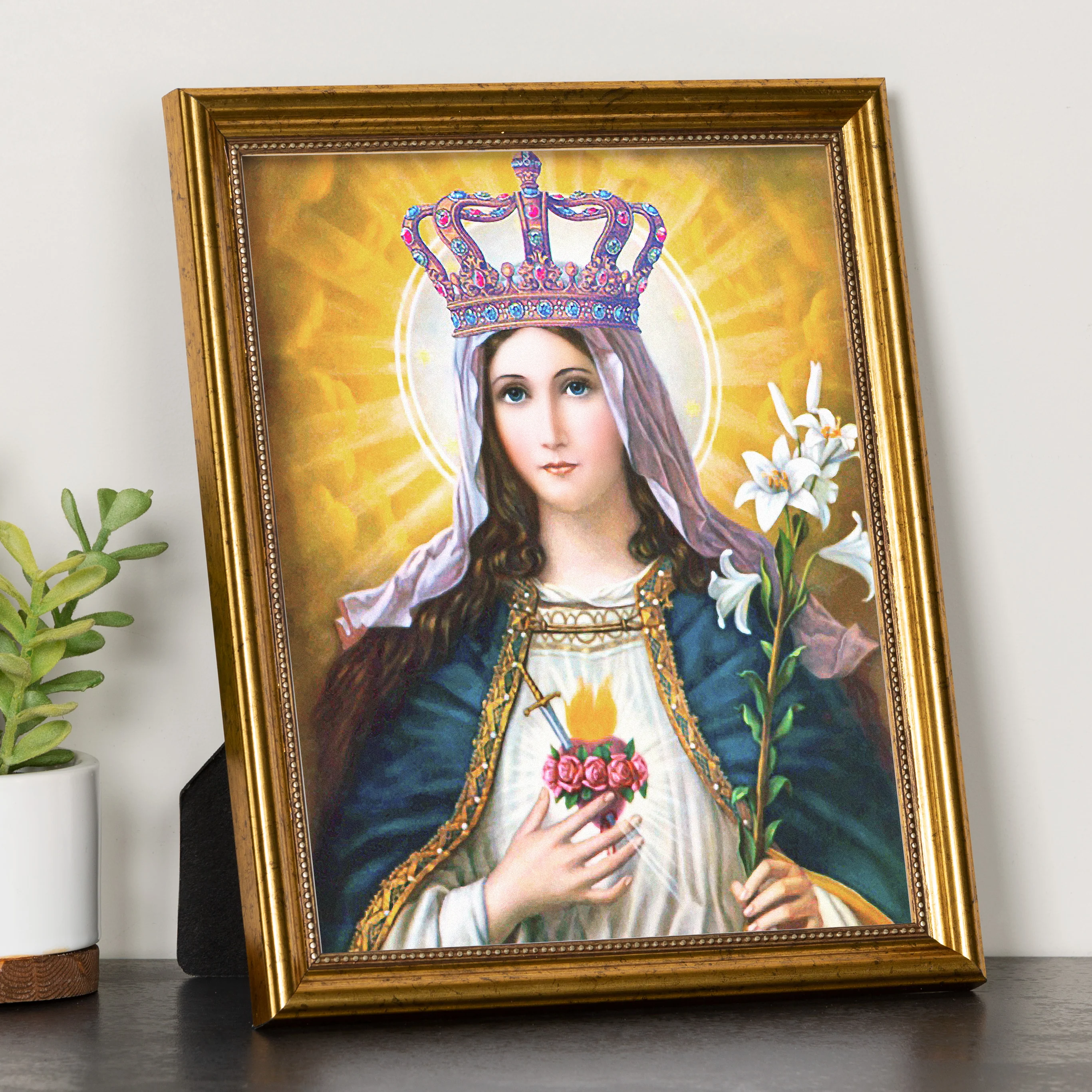 Eastern Influence Immaculate Heart Gold Framed Print - Multiple Sizes - Image 2
