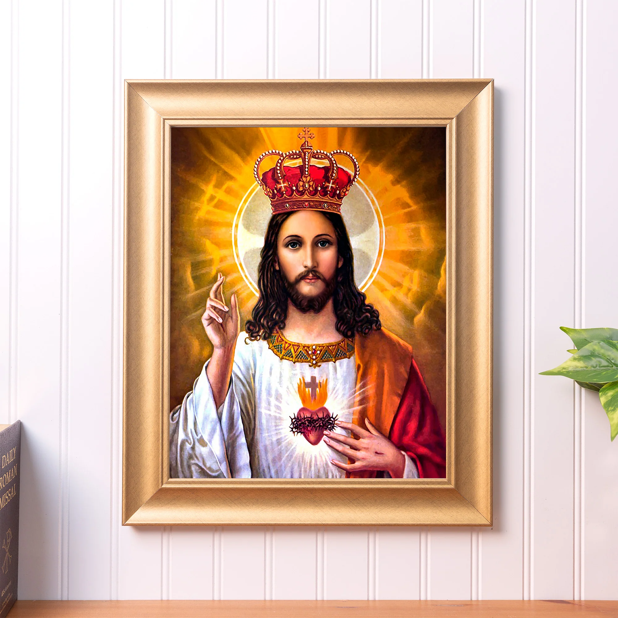 Eastern Influence Sacred Heart Gold Framed Print - Multiple Sizes - Image 3