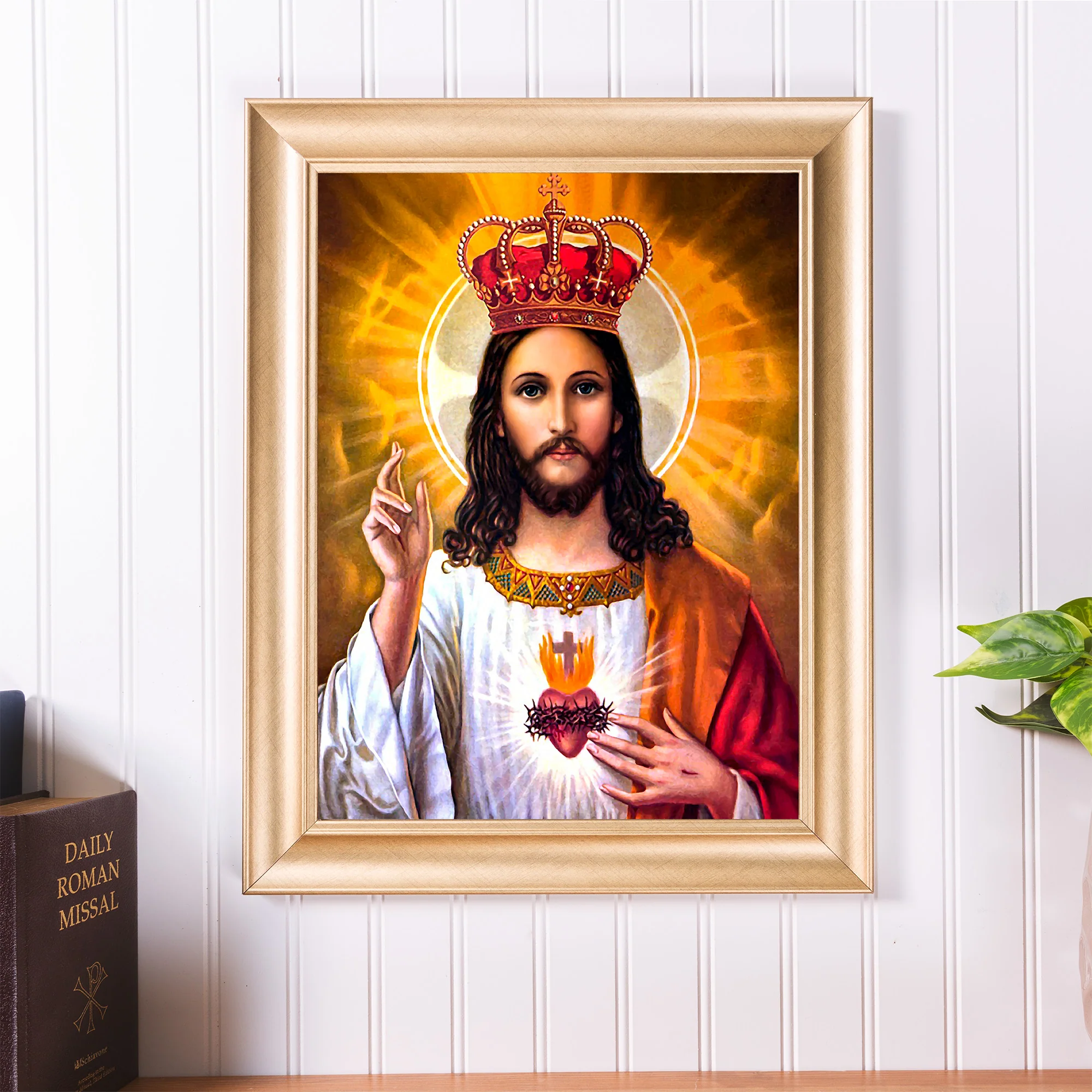 Eastern Influence Sacred Heart Gold Framed Print - Multiple Sizes - Image 4