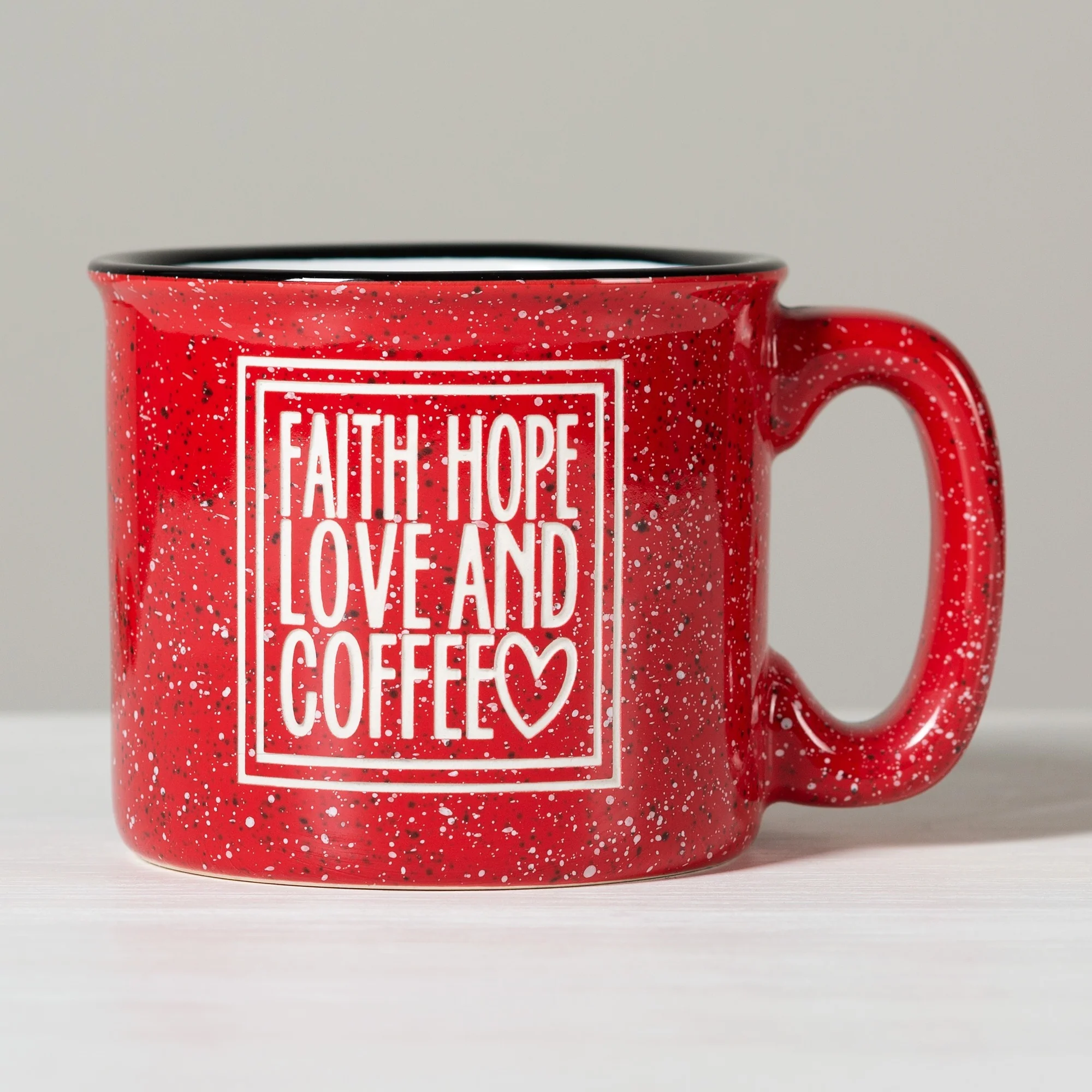 Faith, Hope, Love and Coffee Campfire Mug