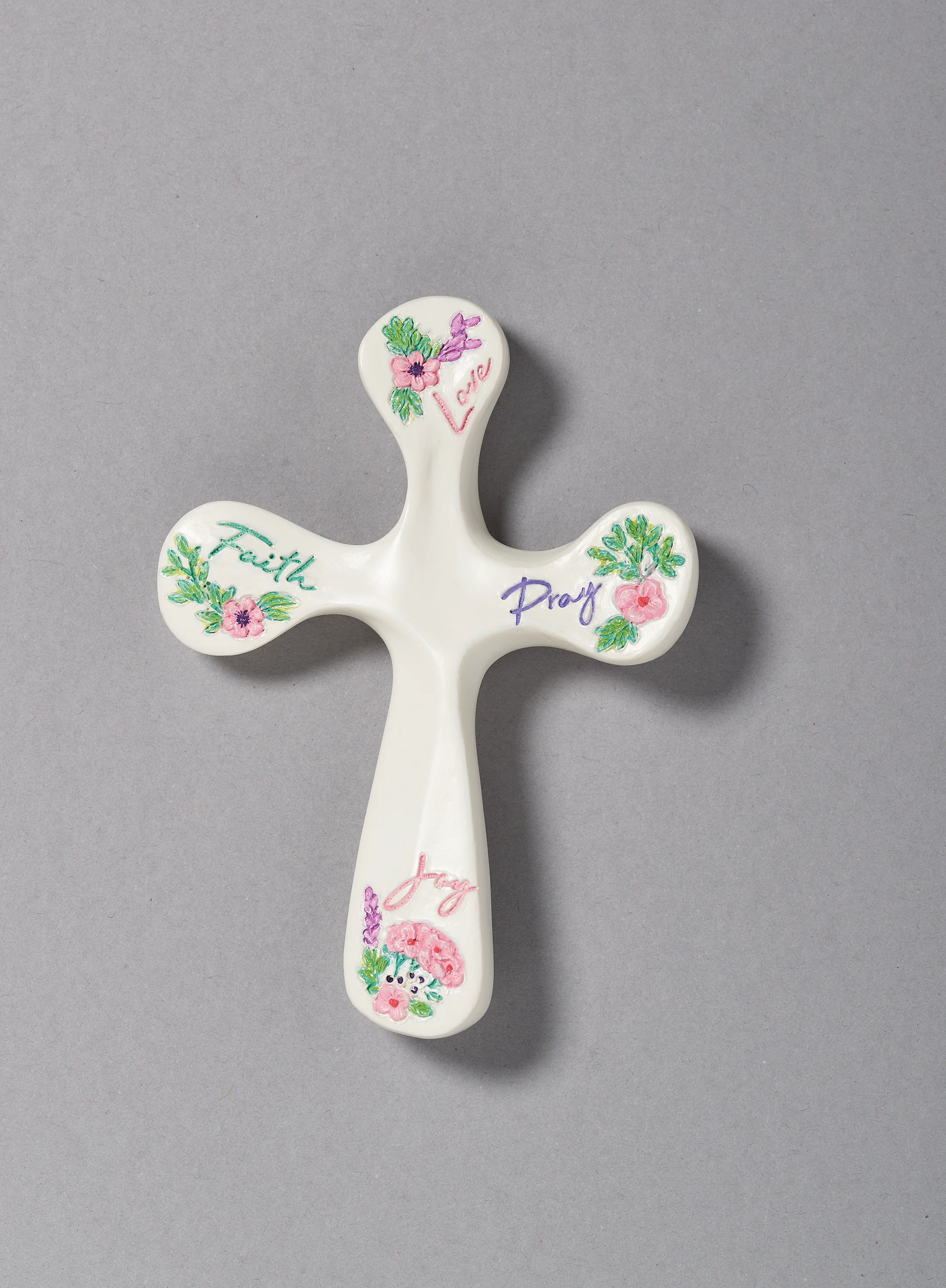 Faith, Love, Pray & Joy Comfort Cross