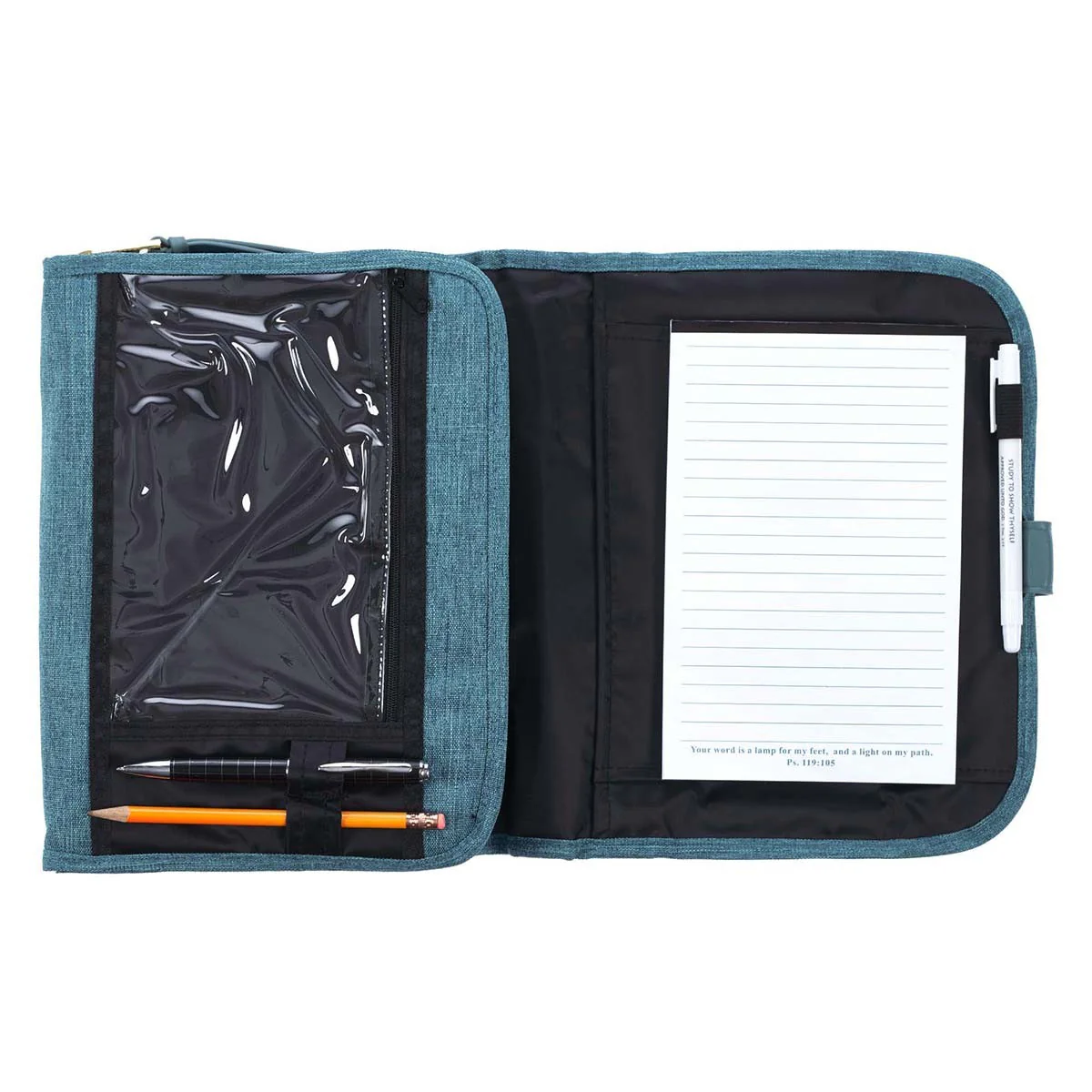 Faith Teal Tri-Fold Organizer & Bible Cover - Large - Image 3