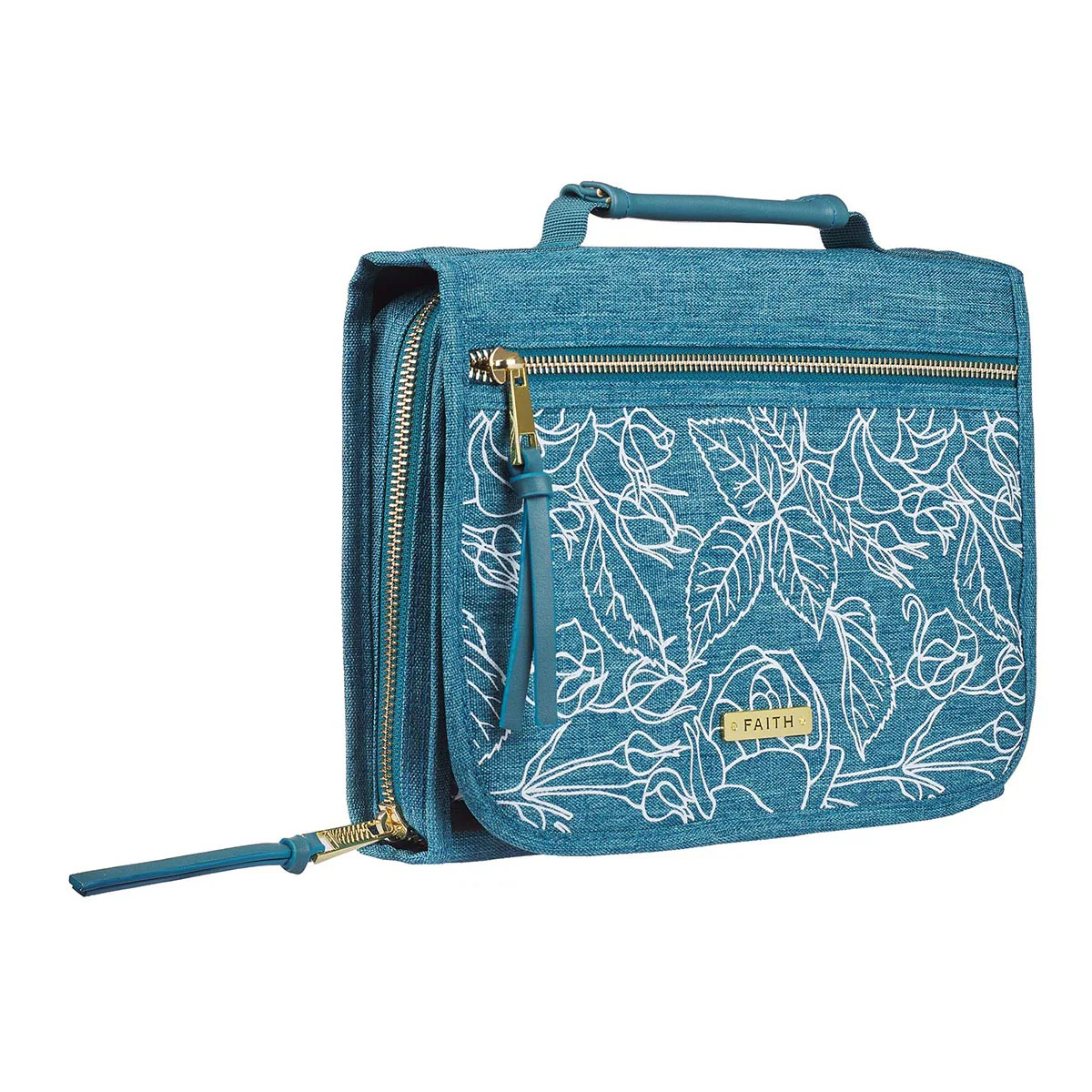 Faith Teal Tri-Fold Organizer & Bible Cover - Large - Image 5