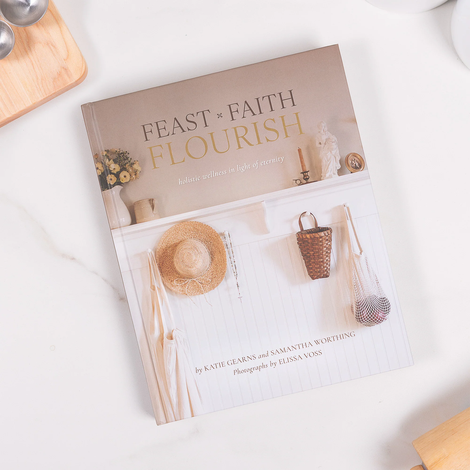 Feast, Faith, Flourish Book and Cutting Board Gift Set - Image 2