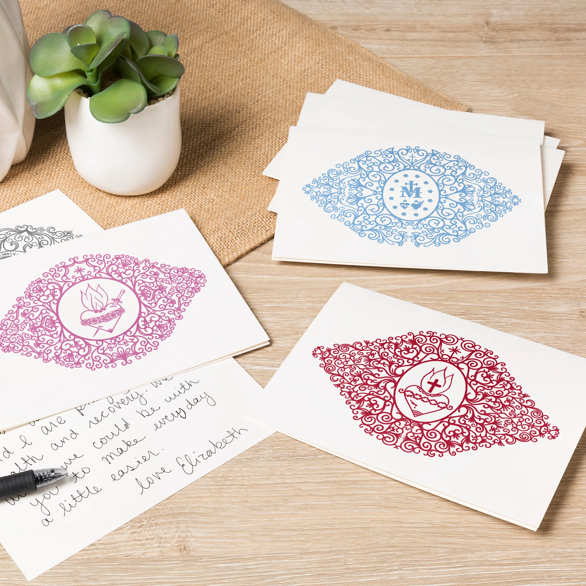 Filigree Collection Catholic Note Cards - Set of 12