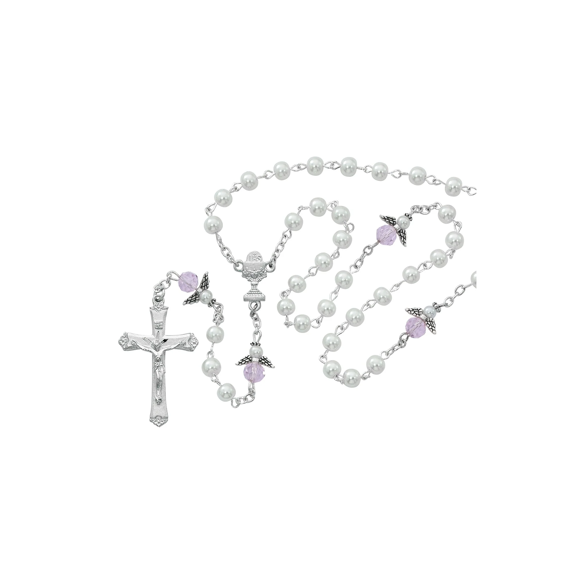 First Communion Angel Pearl Rosary - Image 2