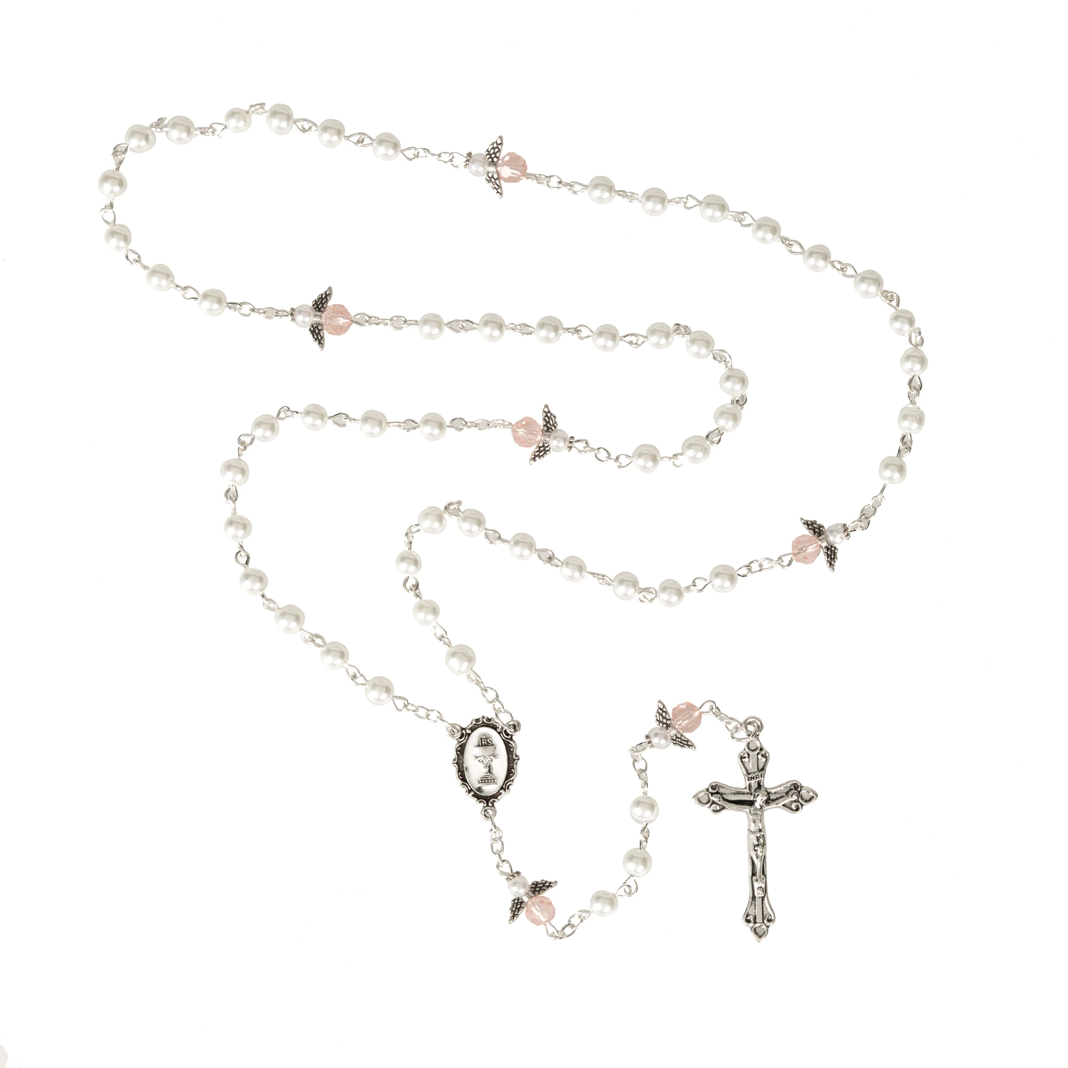 First Communion Angel Pearl Rosary - Image 3