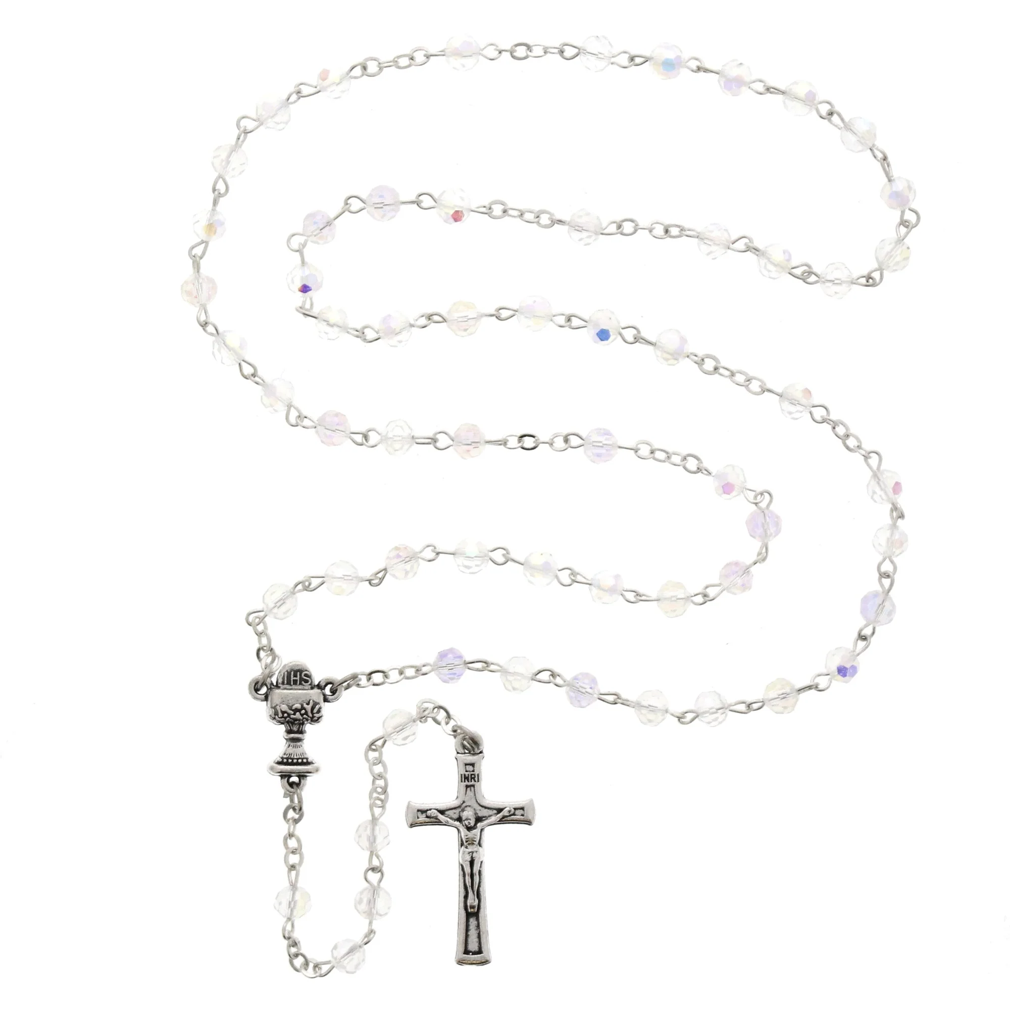 First Communion Crystal Rosary with Keepsake Box - Image 3