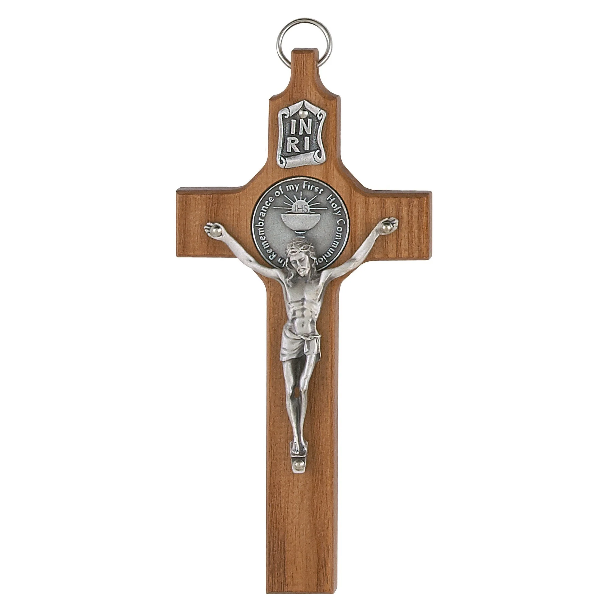 First Communion Wood Crucifix 6 inch