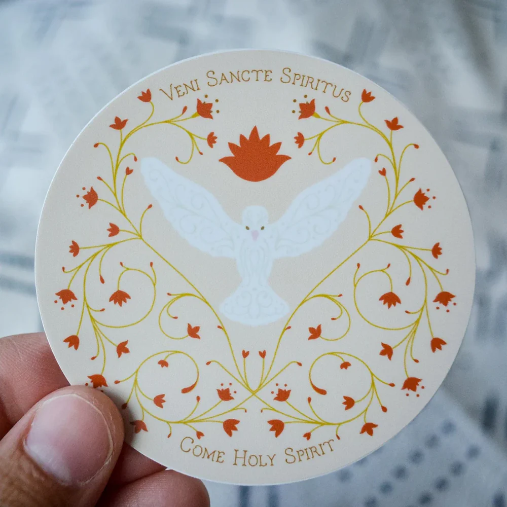 Floral Holy Spirit Vinyl Sticker - 3" - Image 3