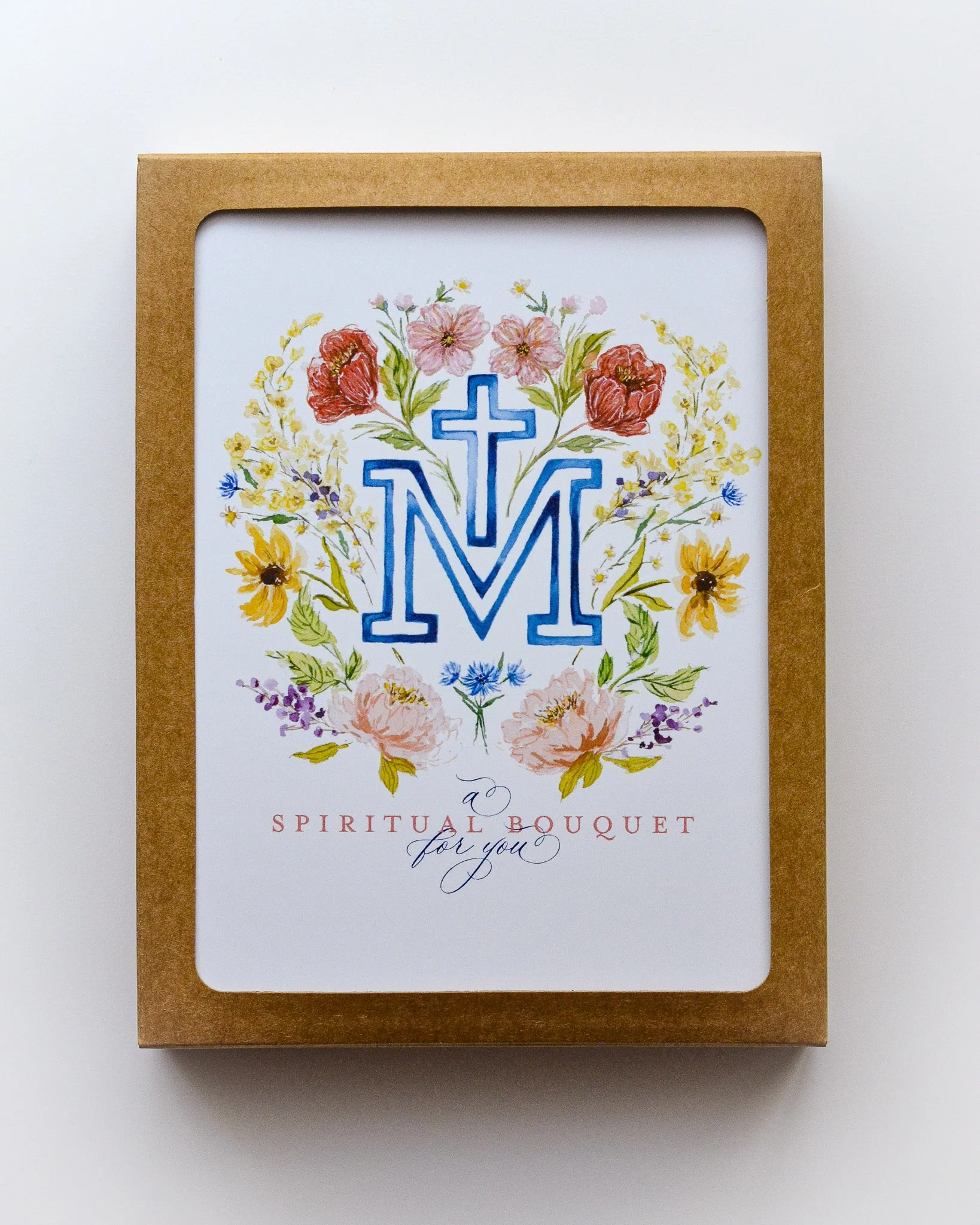 Floral Marian Cross Spiritual Bouquet Greeting Card - Image 13