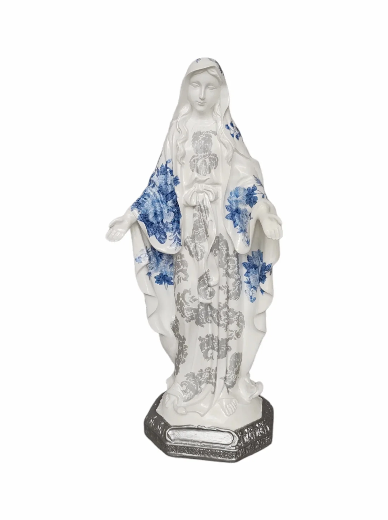 Floral Our Lady of Grace Statue - 12" - Image 2