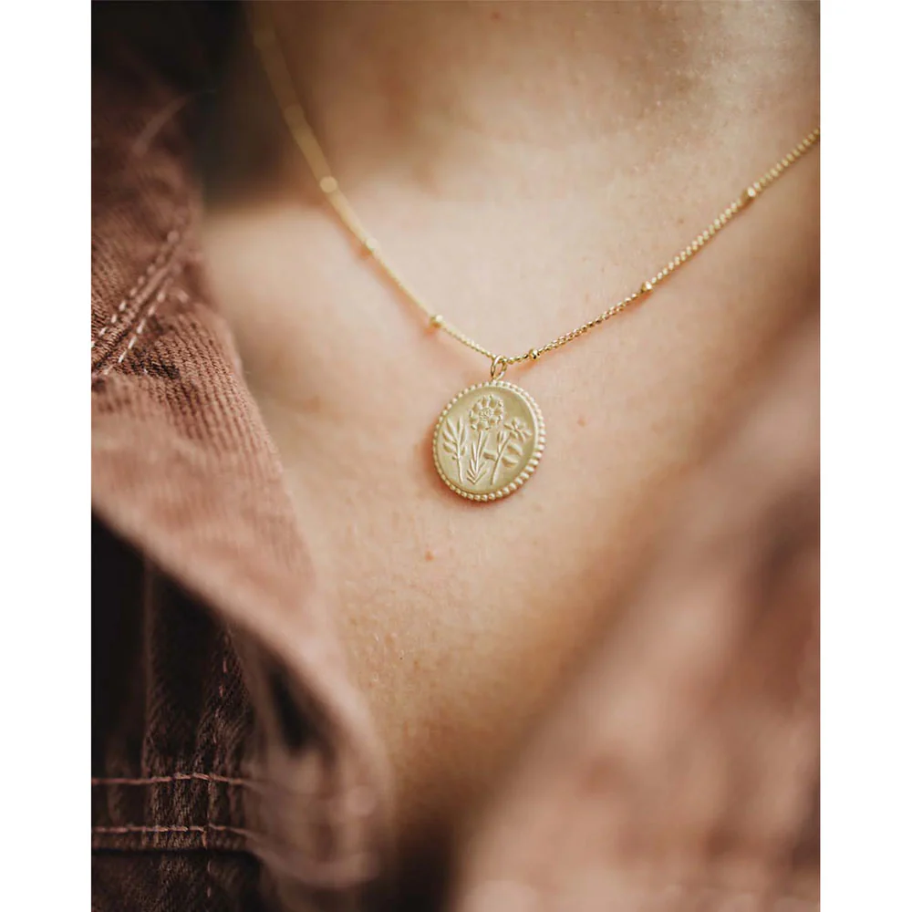 Flowers of the Holy Family Gold Filled Necklace