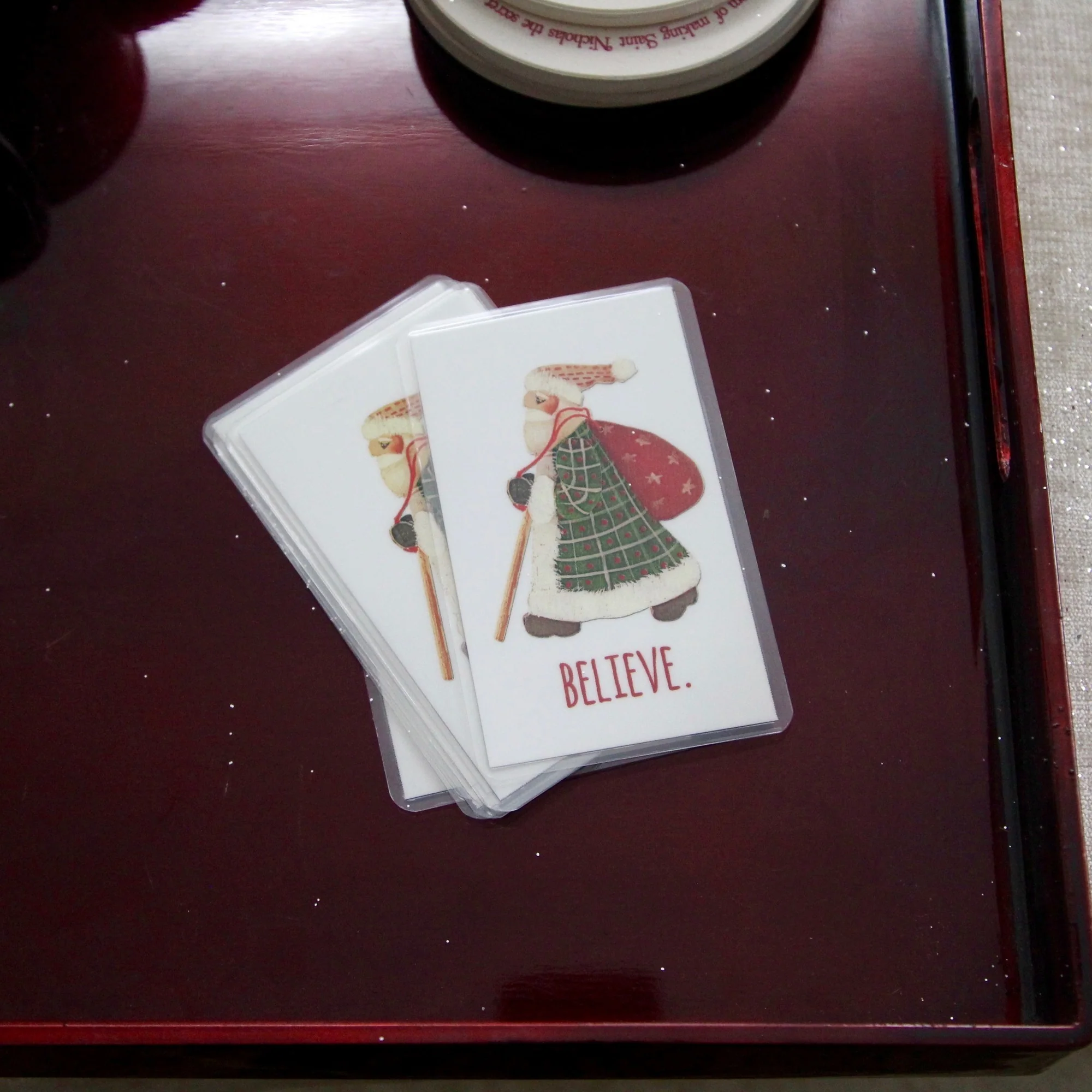 Laminated Folk Art Saint Nicholas Personalized Prayer Card - Image 2