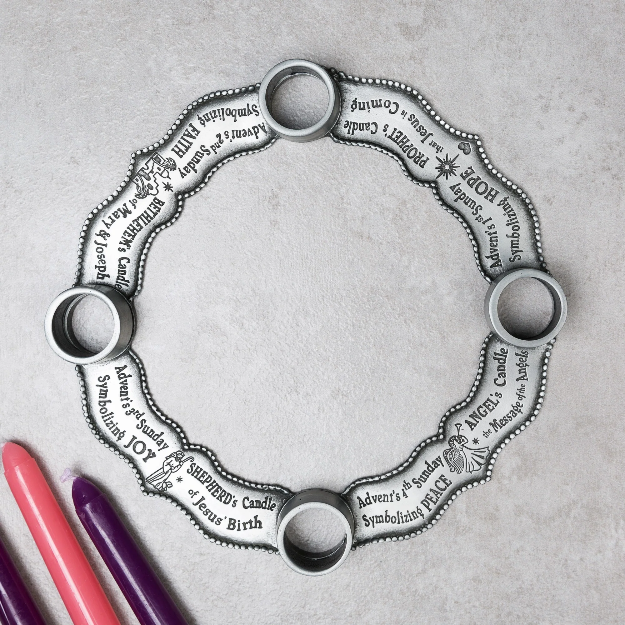 Four Weeks of Advent Classic Advent Wreath Set - Image 2