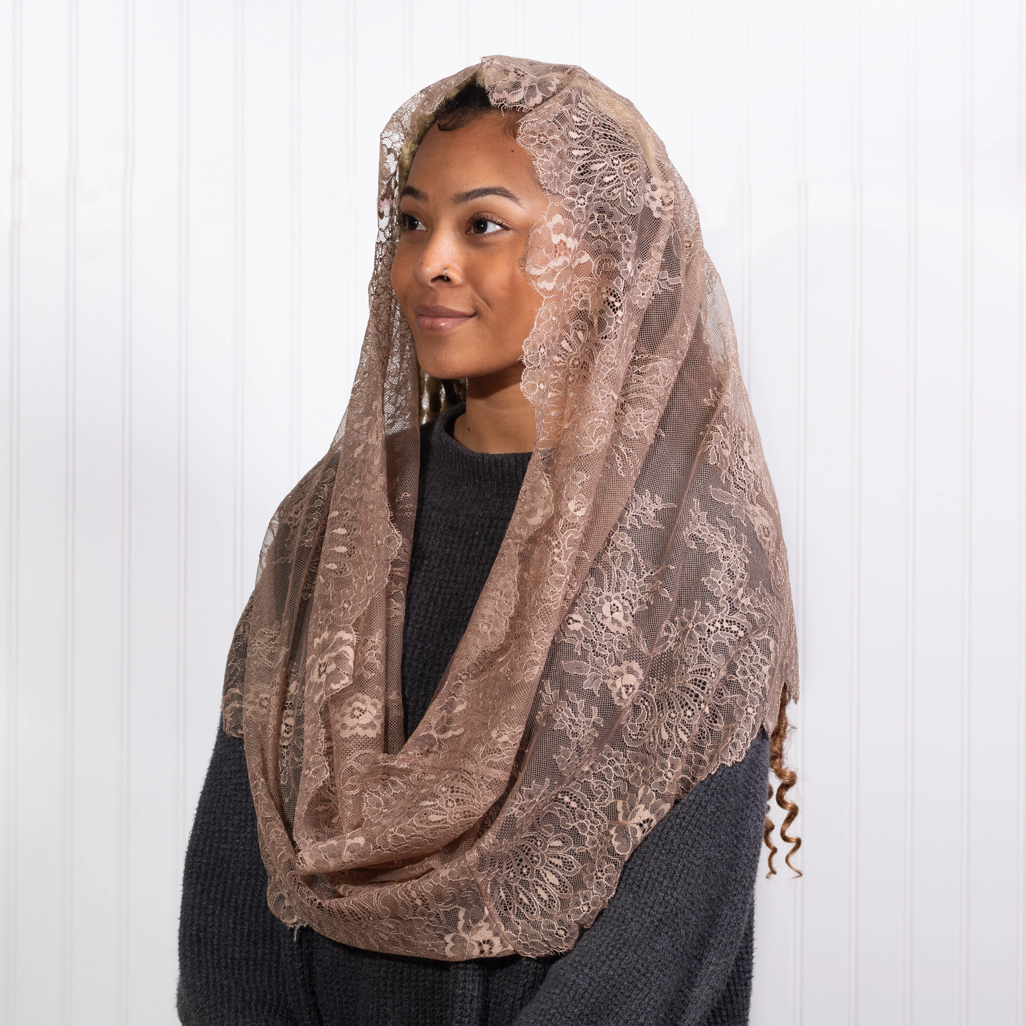 Francisca Spanish Lace Infinity Chapel Veil - Multiple Colors - Image 10