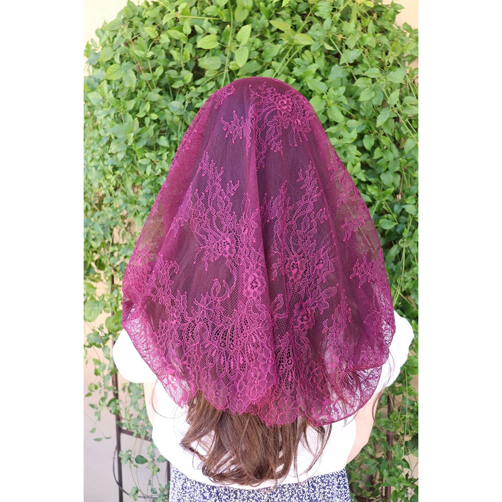 Francisca Spanish Lace Infinity Chapel Veil - Multiple Colors - Image 6