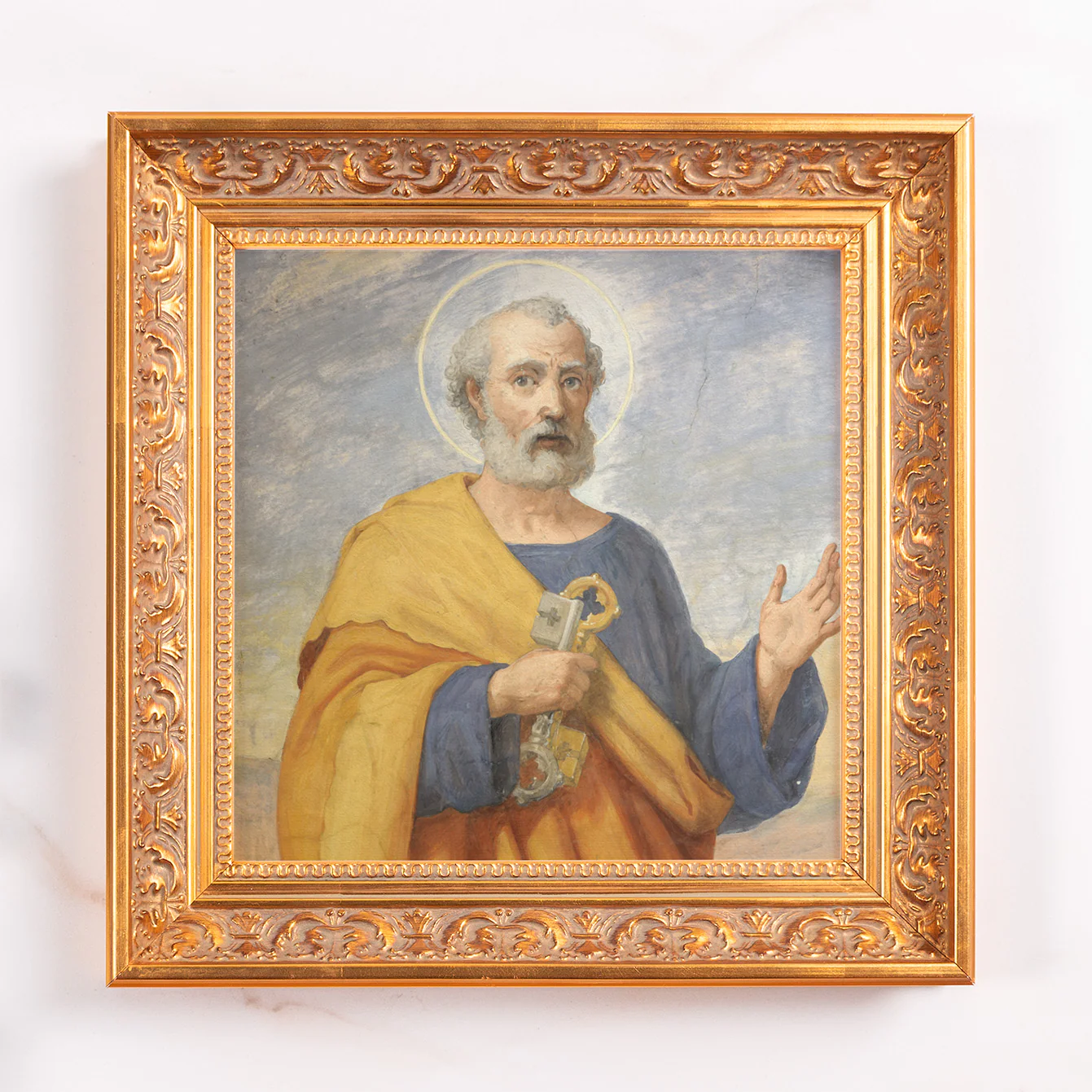 Fresco of St Peter Framed Canvas - Sacred Mini Collection