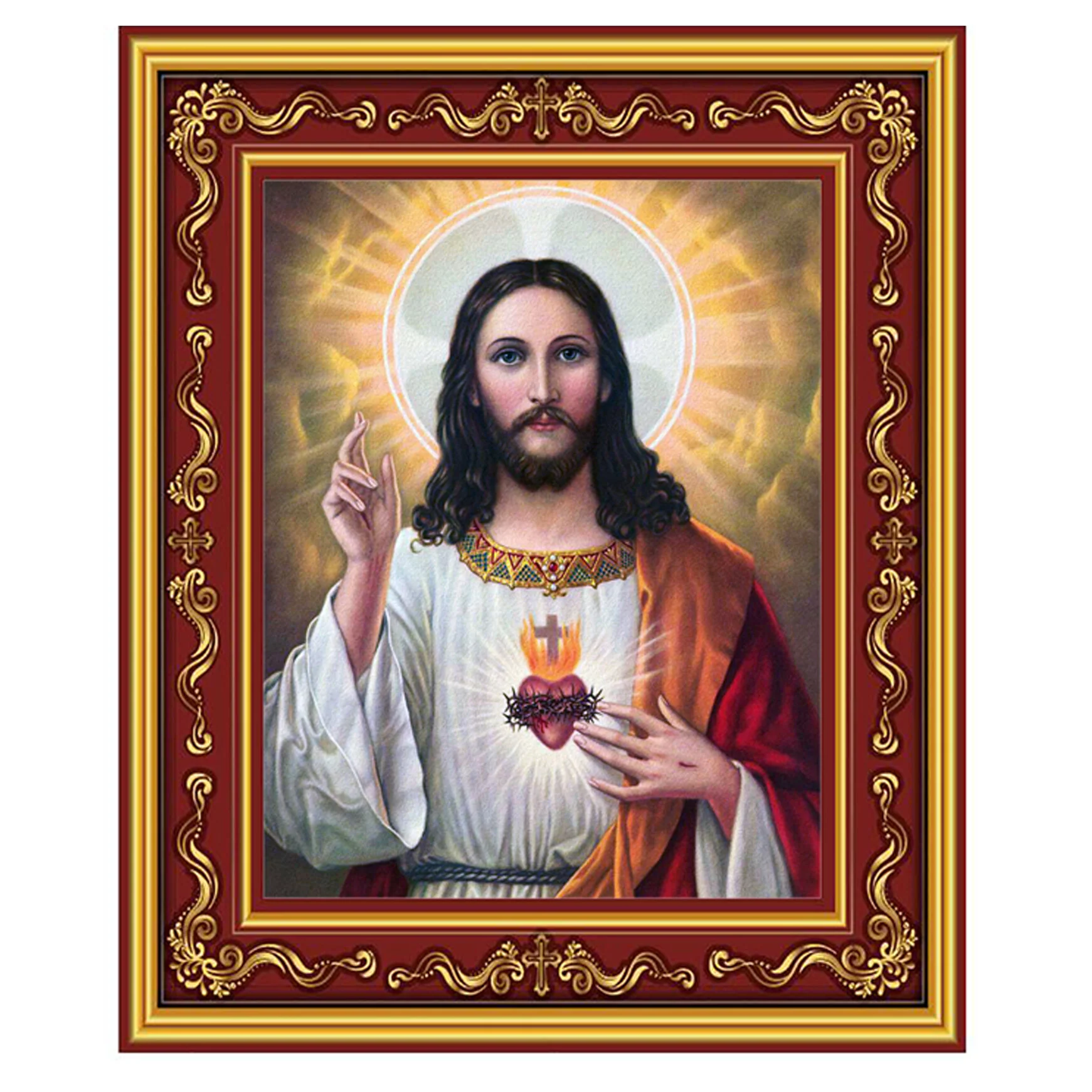 Gilded Sacred Heart Plaque - 5.5"