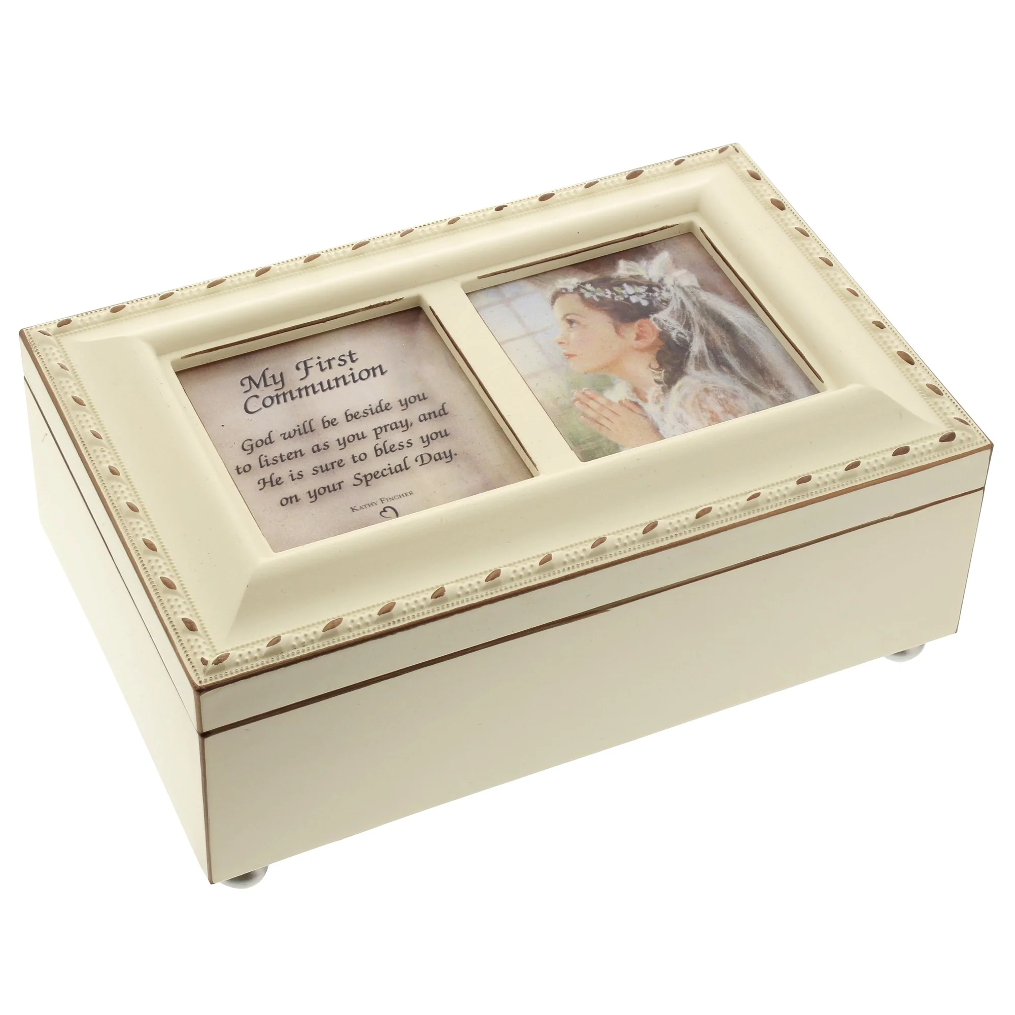 Girl's First Communion Ivory Music Box - Image 2
