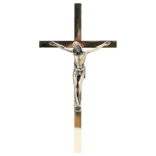 Glory to God Silver & Gold Wall Crucifix - 8"