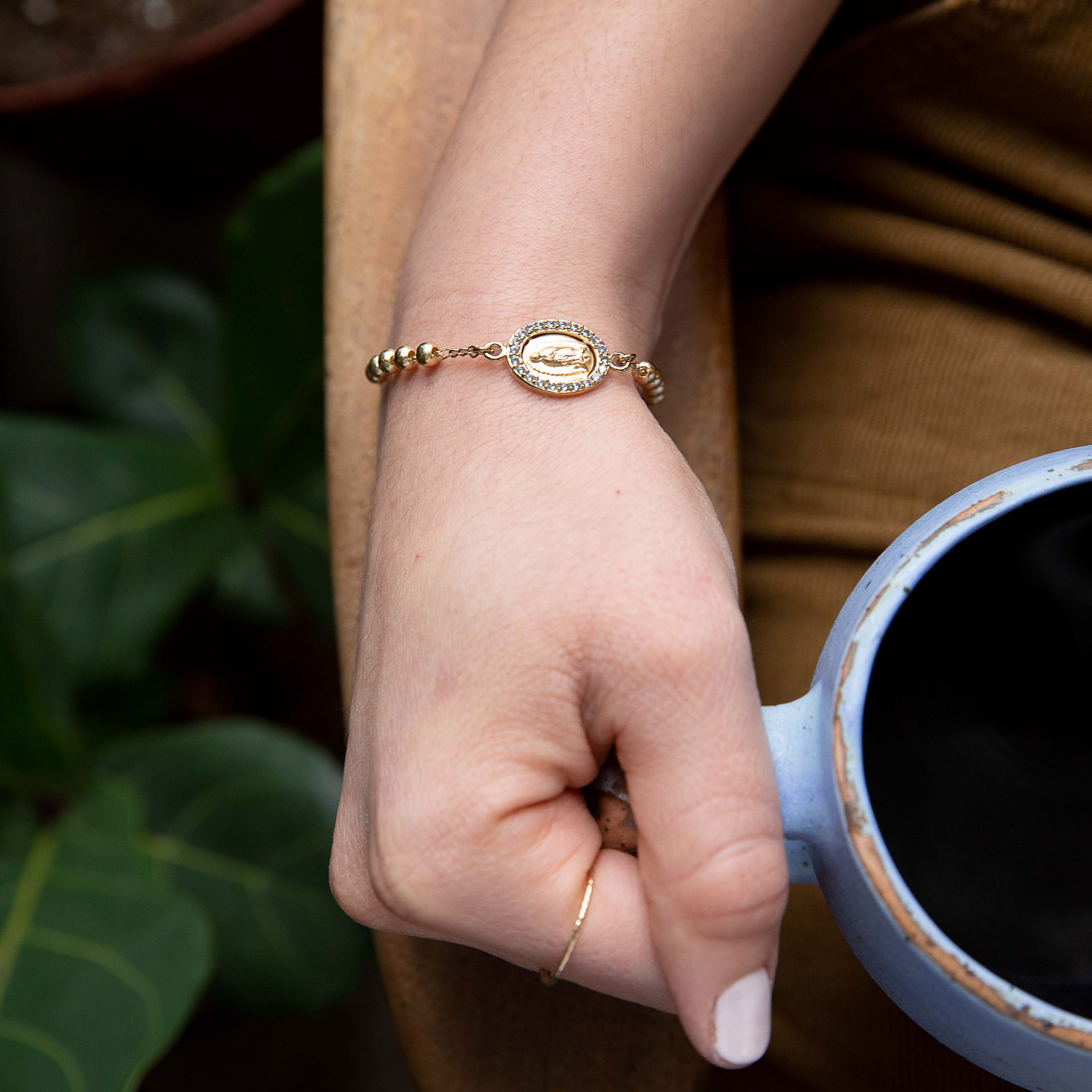 Gold Filled Guadalupe Rosary Bracelet - Image 2