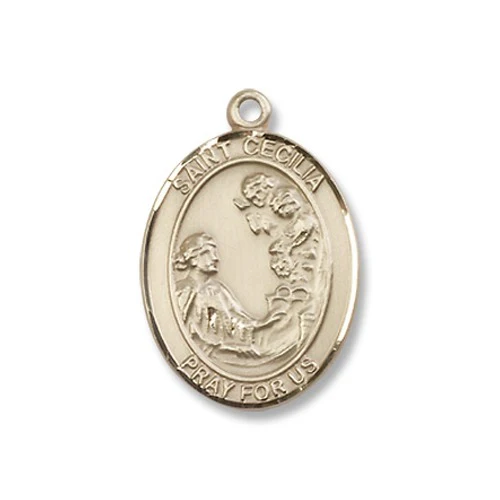 Gold Filled St. Cecilia  Pendant w/ Chain
