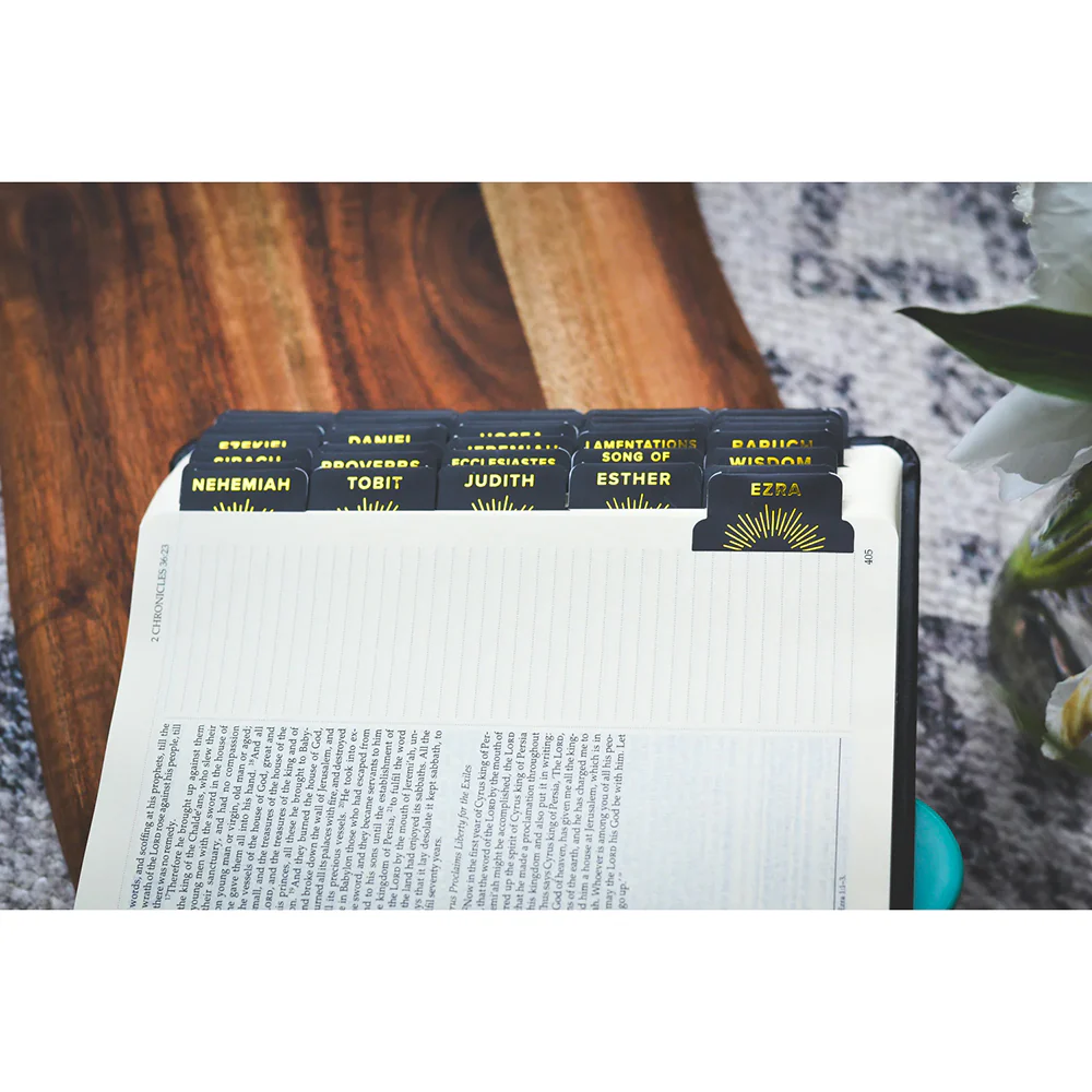 Gold Foiled Catholic Bible Tabs - Multiple Designs - Image 4