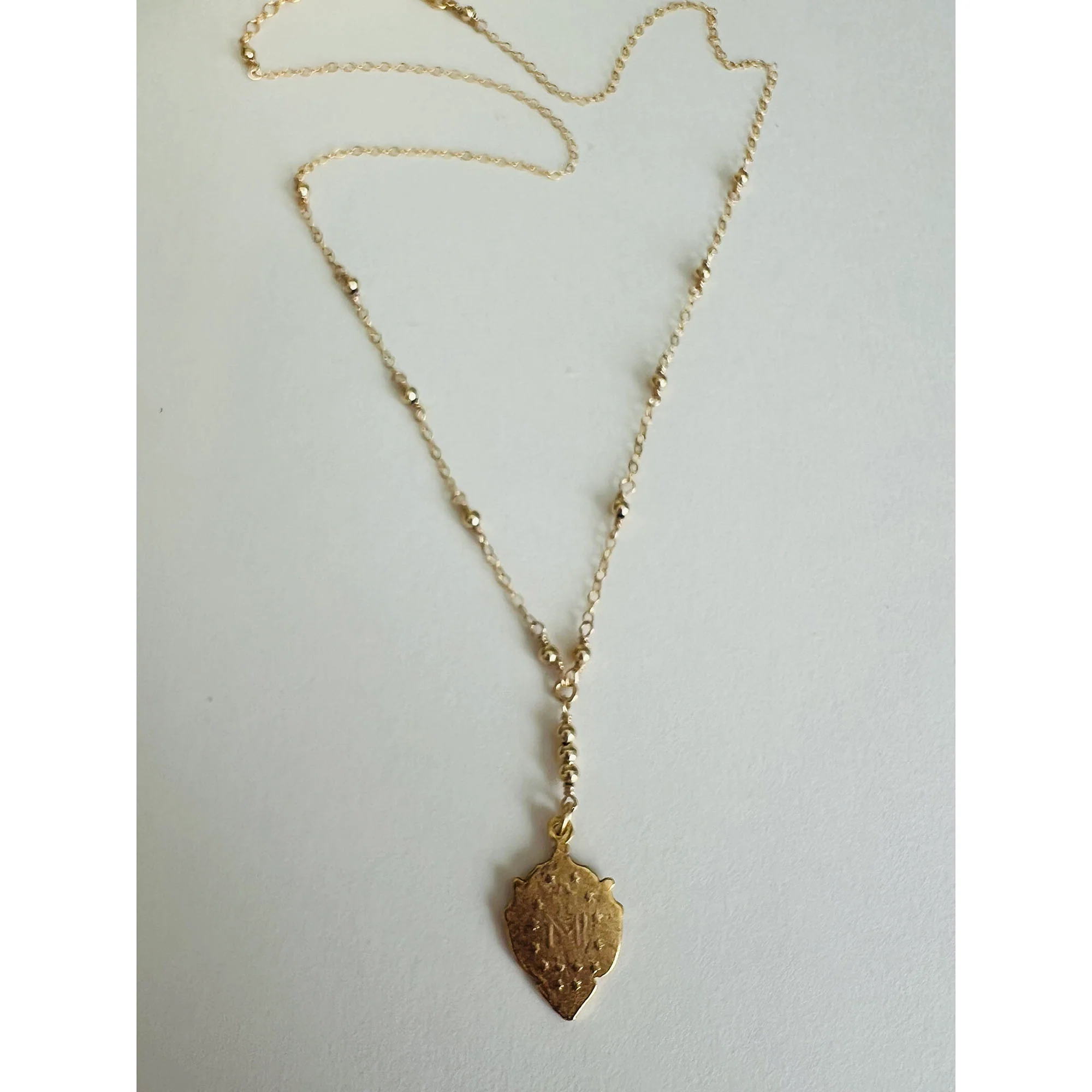 Gold Miraculous Mary Decade Rosary Necklace - Image 2